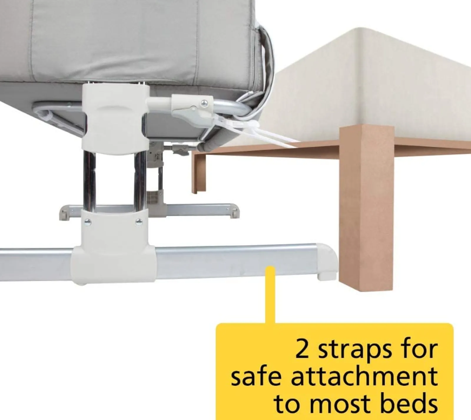 Little Helper Travel Cots & Travel Beds | Travel Cots | Adjustable Height | Easy Folding Next-to-Me Baby Crib with Mattress | Soft Grey