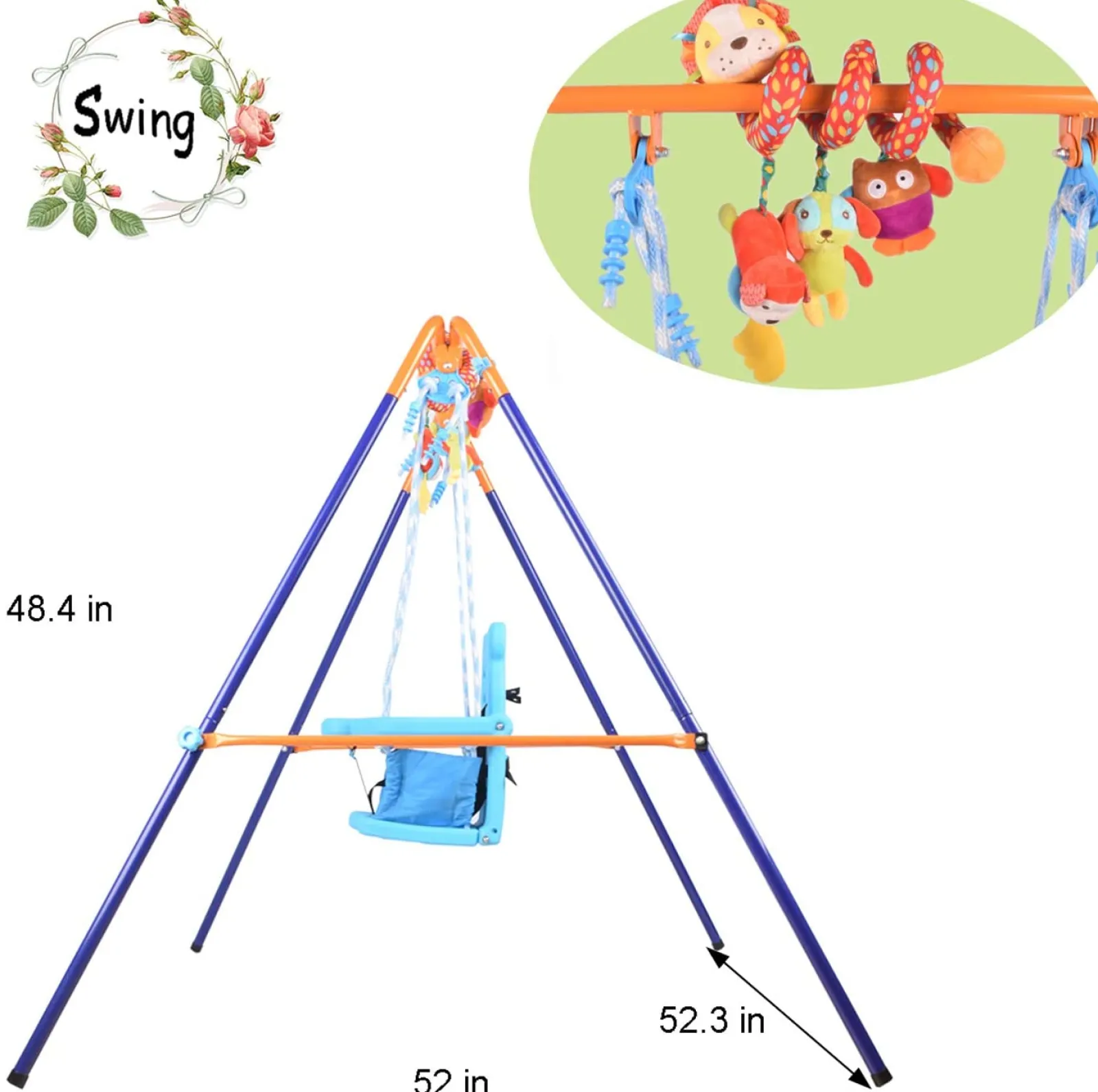 Little Helper Swing & Slide Sets & Garden Play & Trampolines | Baby & Toddler Folding Swing with Toy Bar | Indoor & Outdoor Swing | 6m - 3 years