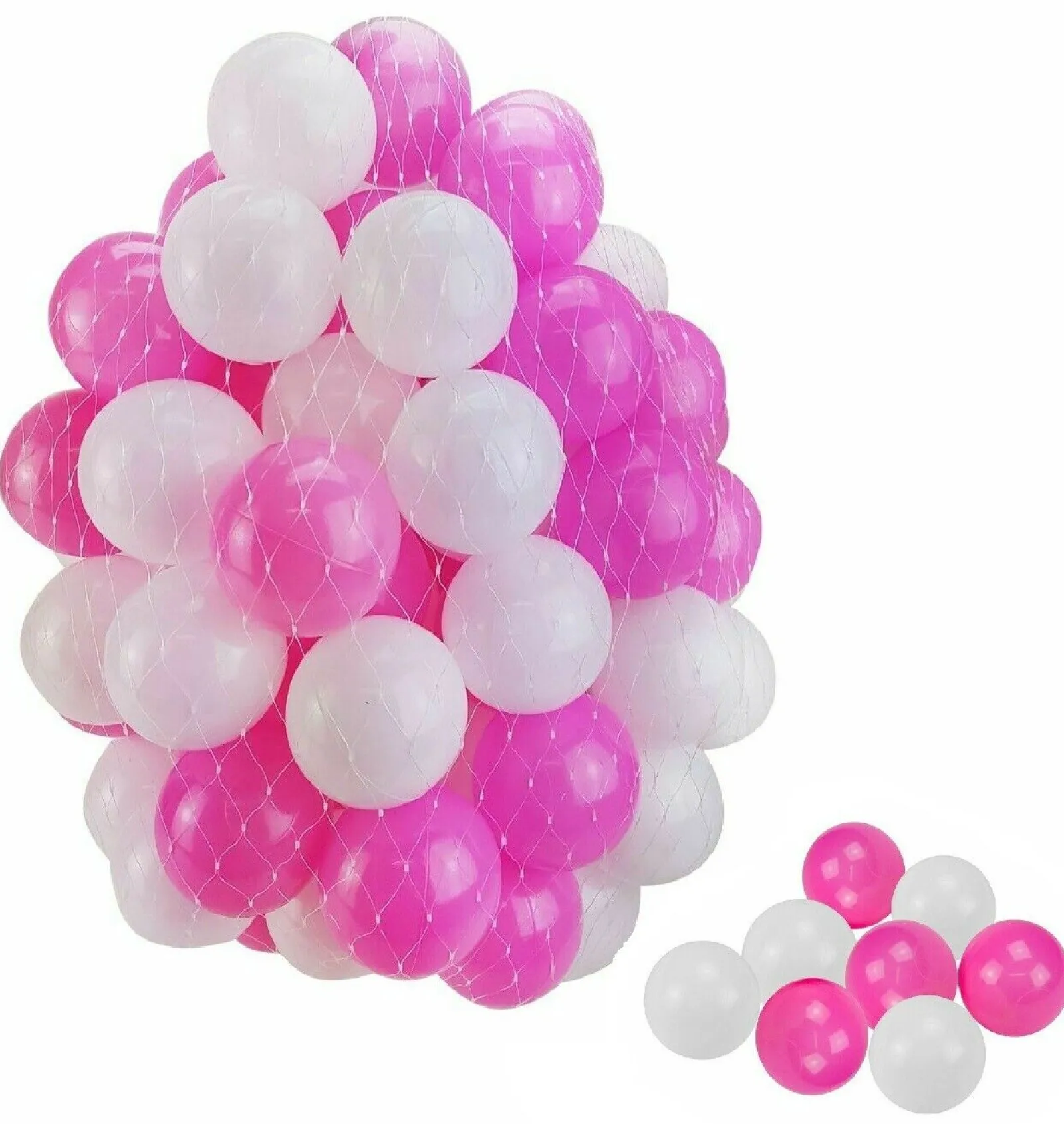 Little Helper Ball Pits & Ball Pools | Baby Play Gyms & Tummy Time & Activity Centres | Balls for Ball Pits and Playpens | Plastic Lightweight Soft Play Balls | Pink & White