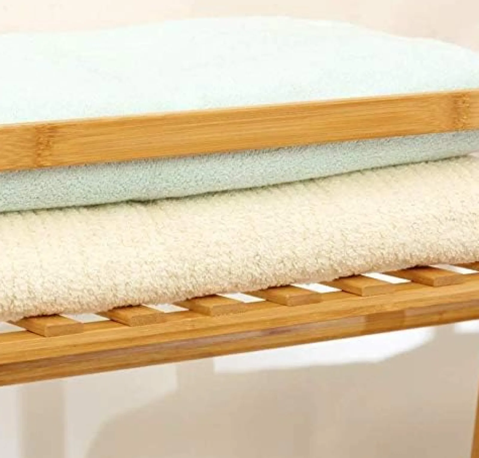 Little Helper Role Play Toys & Pretend Play | Montessori Toys & Products | Bamboo Wood Minimalistic Clothes Rail | Freestanding Clothes Rack with 7 Shelves | Natural | 1.4m High