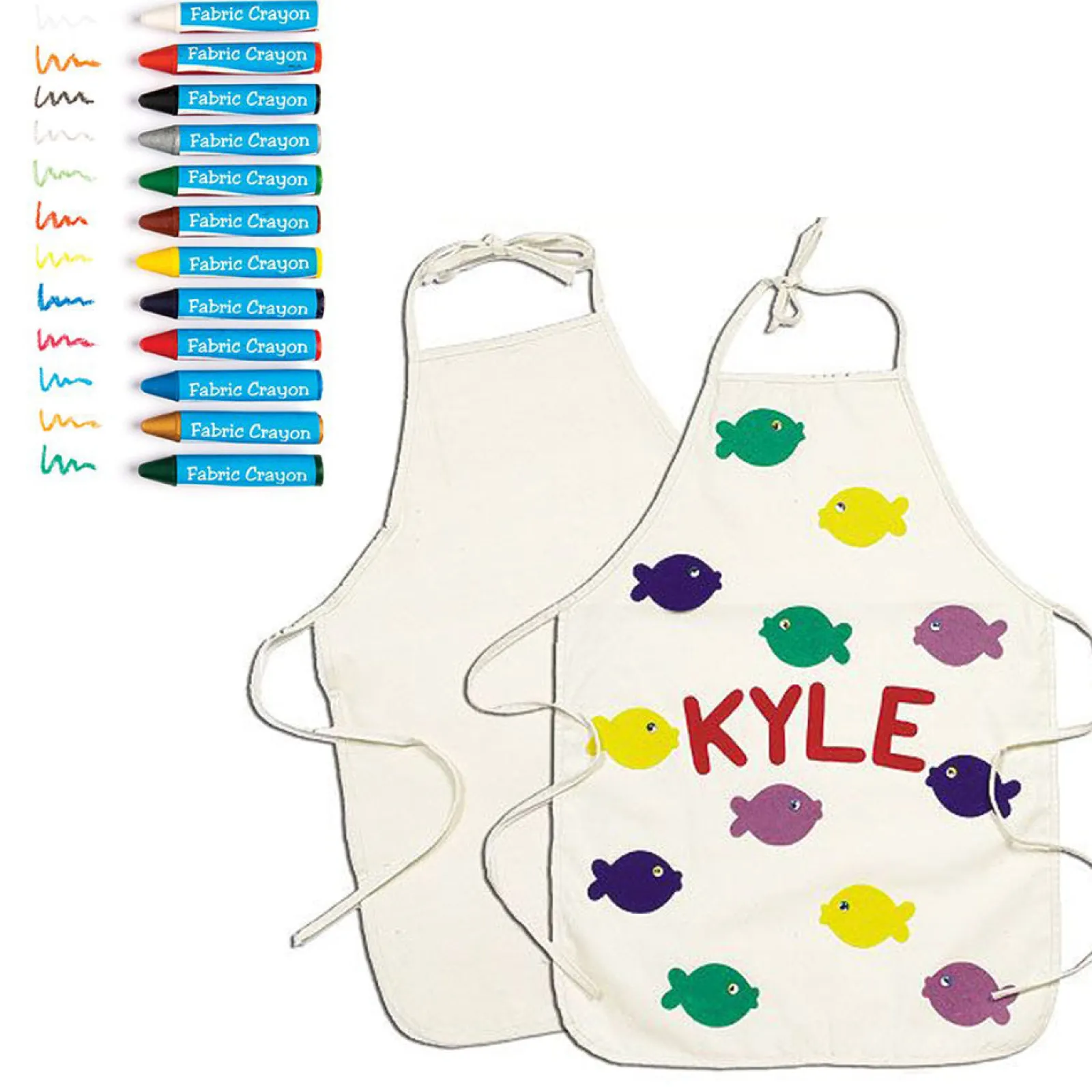 Little Helper Kids Arts & Crafts & Accessories | Childrens | Kids Design-Your-Own-Apron Kit | 12 Fabric Crayons | 3 years+