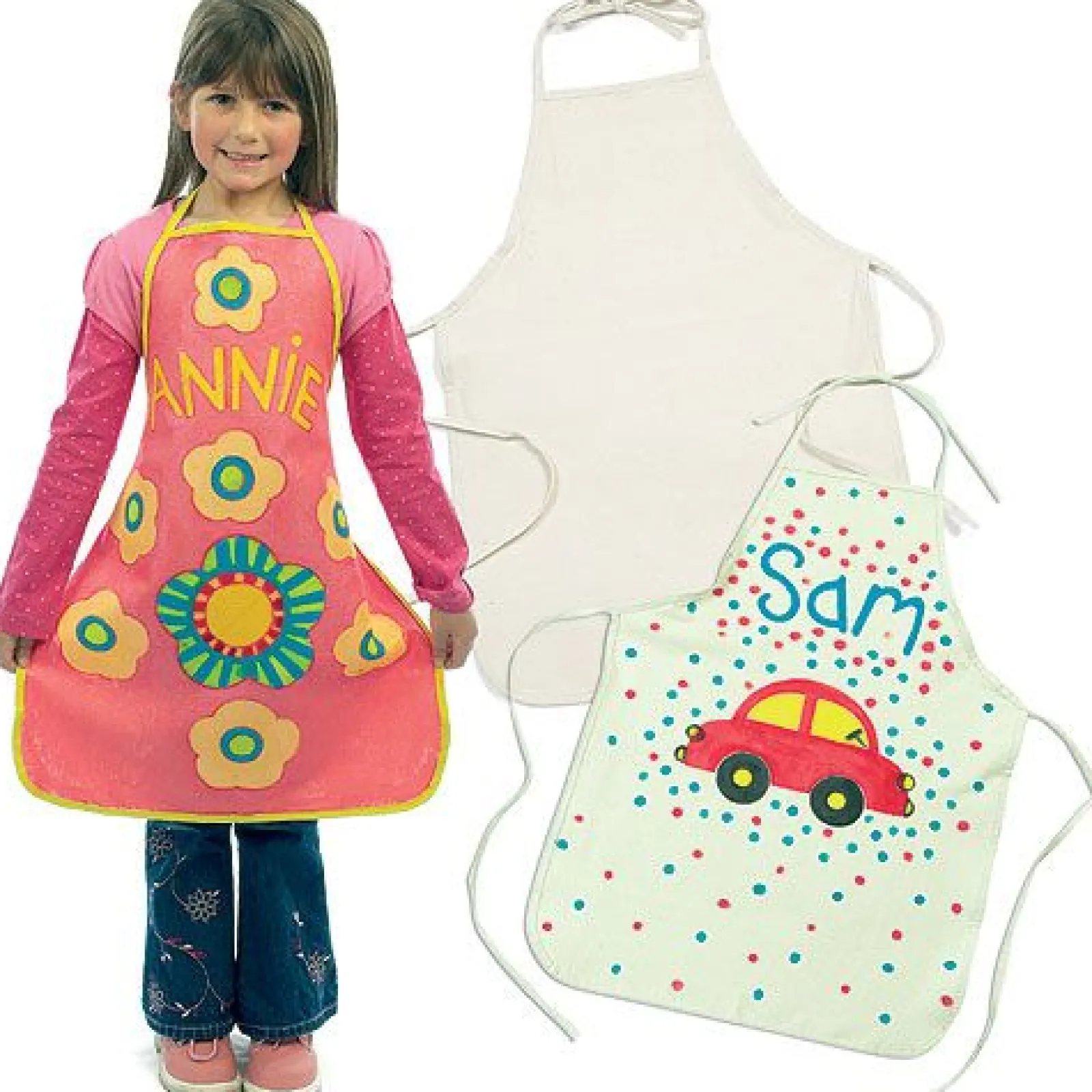 Little Helper Kids Arts & Crafts & Accessories | Childrens | Kids Design-Your-Own-Apron Kit | 12 Fabric Crayons | 3 years+