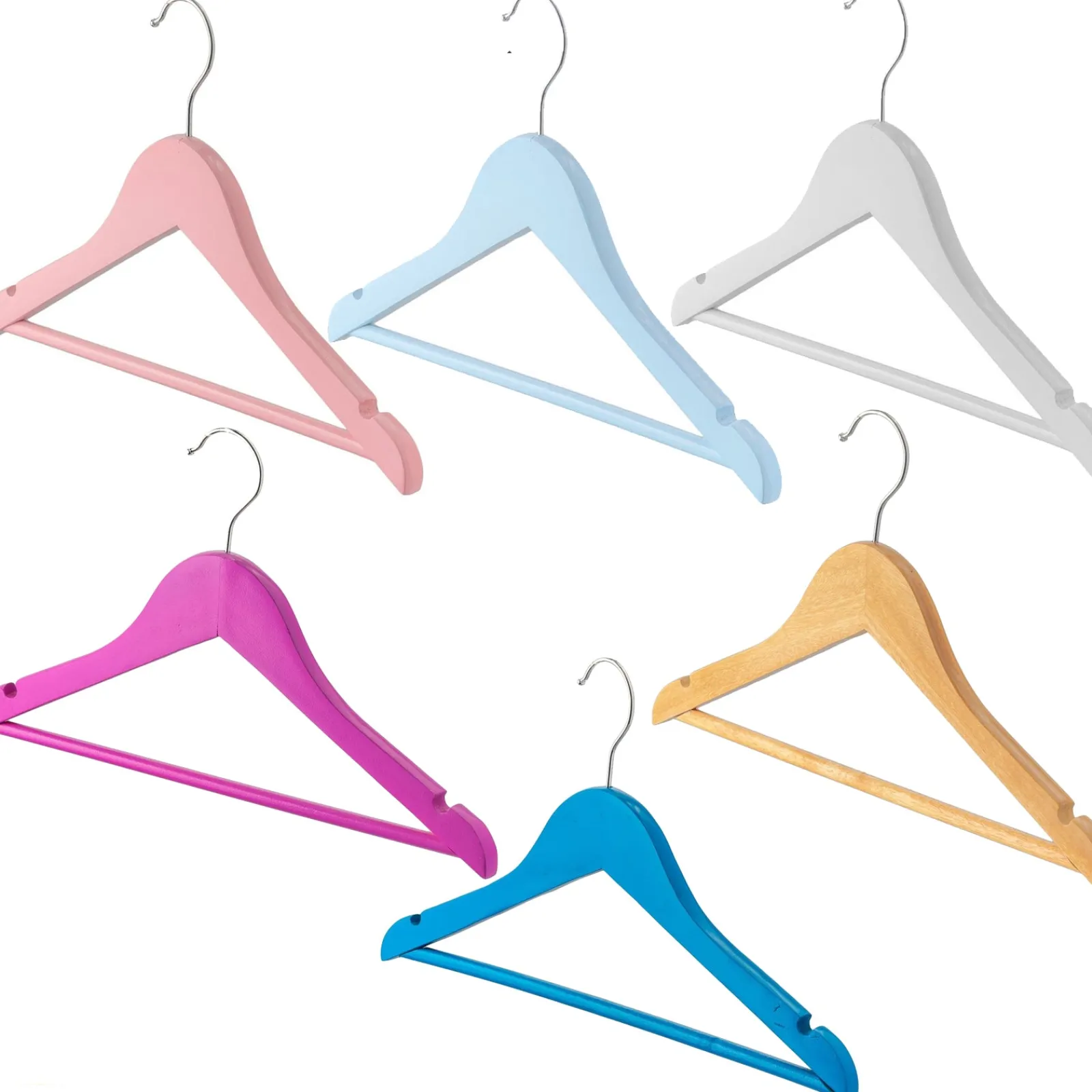 Little Helper Clothes Rail & Dressing Up Rails | Kids Clothes Rail | Children's Hangers | Toddler Hangers | Wooden | Choice of colour | Pack of 10