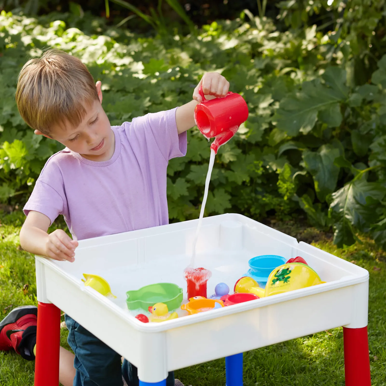 Little Helper Sand & Water Table & Sandpits & Mud Kitchens | Kids Arts & Crafts & Accessories | Children's 5-in-1 Table & 2 Chairs Set | Sand & Water Pit | Lego | Dry Wipe Top | Storage