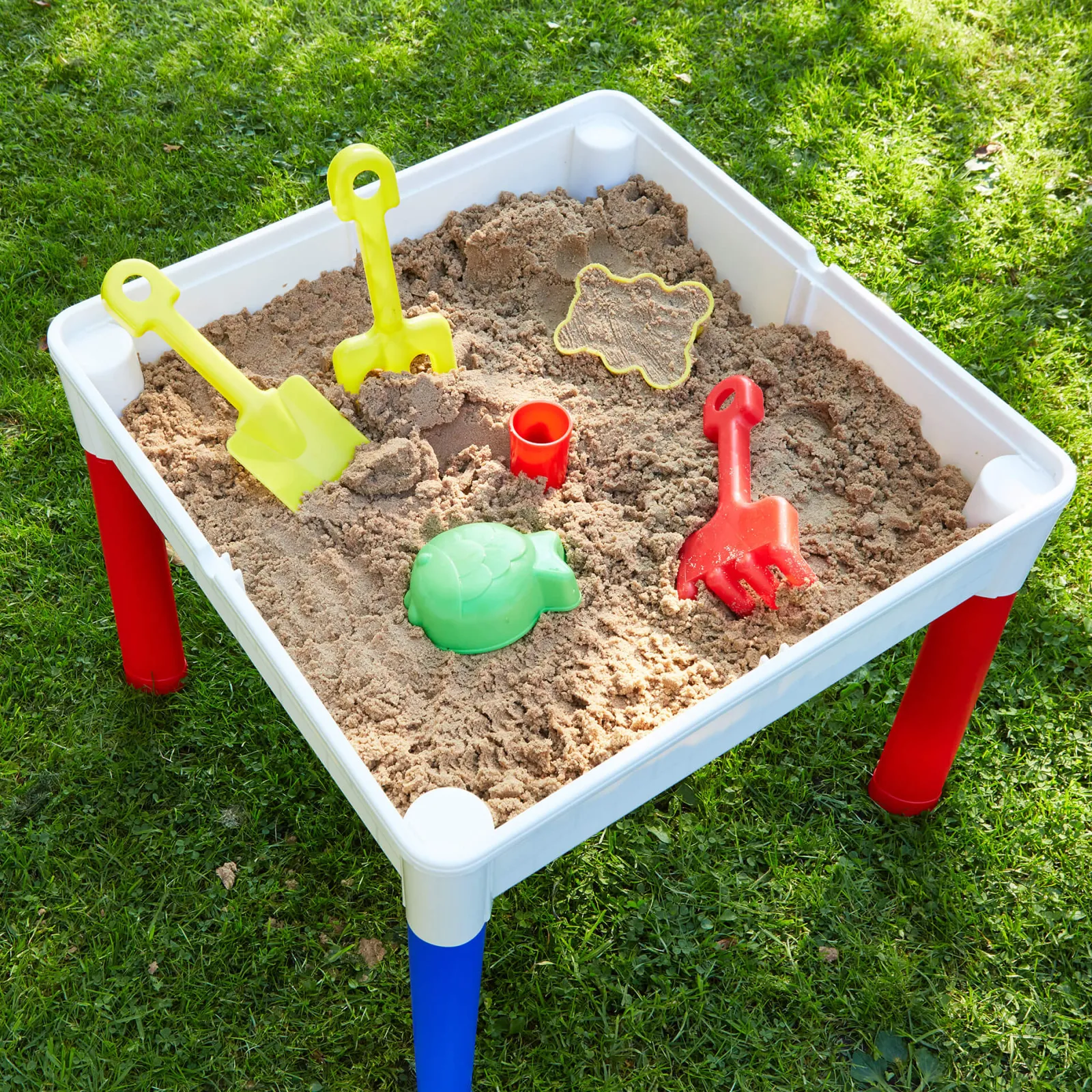 Little Helper Sand & Water Table & Sandpits & Mud Kitchens | Kids Arts & Crafts & Accessories | Children's 5-in-1 Table & 2 Chairs Set | Sand & Water Pit | Lego | Dry Wipe Top | Storage