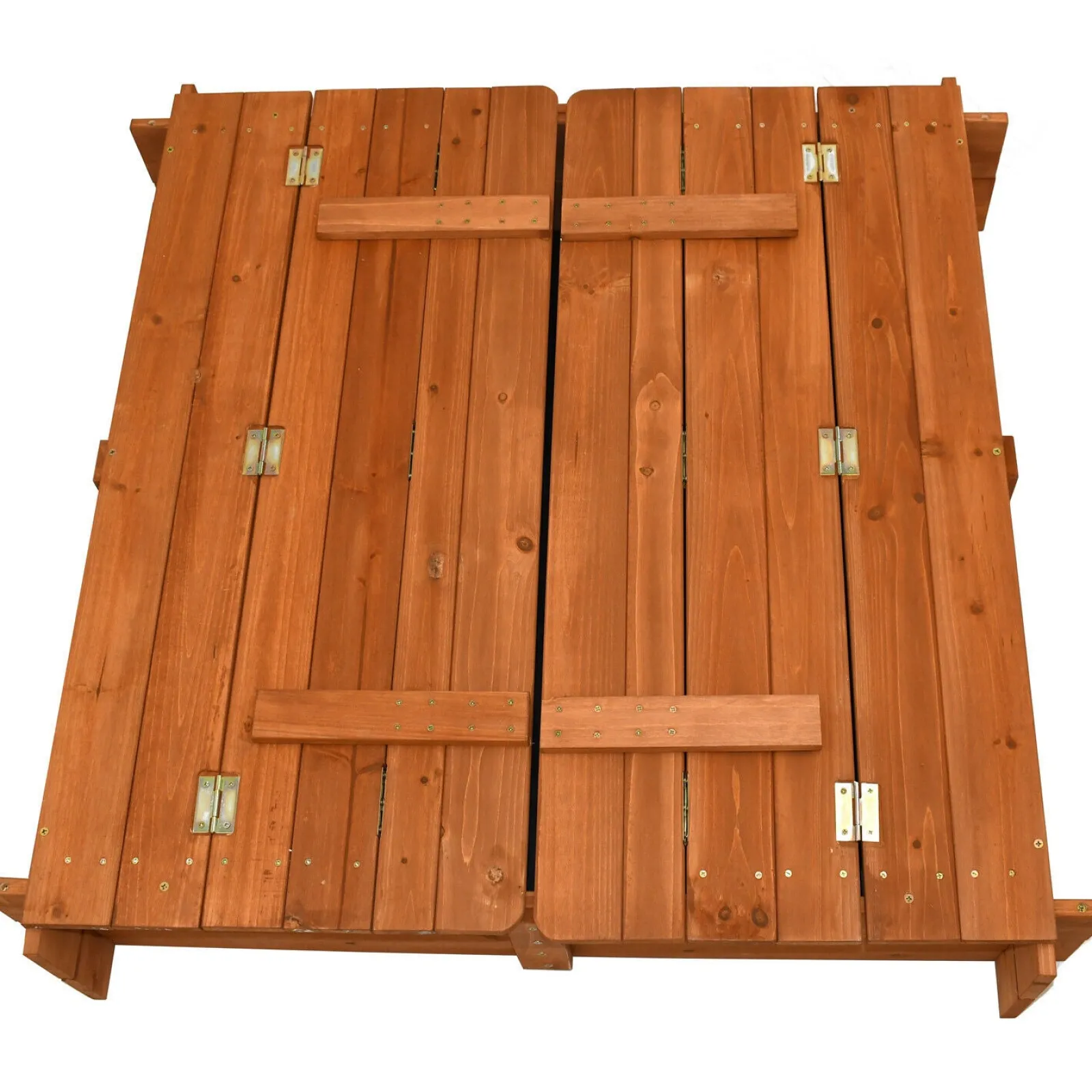 Little Helper Sand & Water Table & Sandpits & Mud Kitchens | Childrens Non-Allergenic Pre-Treated Wooden Sandpit with Lid and Seats | Outdoor Kids Sand Pit 3-8 years | 96 x 96cm