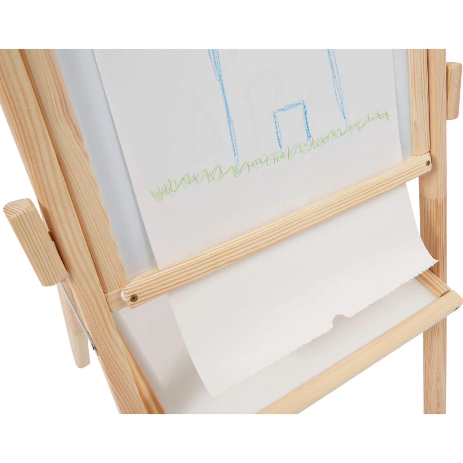Little Helper Kids Arts & Crafts & Accessories | Easels & Accessories | Childrens Wooden 4-in-1 Double Sided Easel | Paper Roll | Counting Beads | 35pc Accessories | 3 Years+