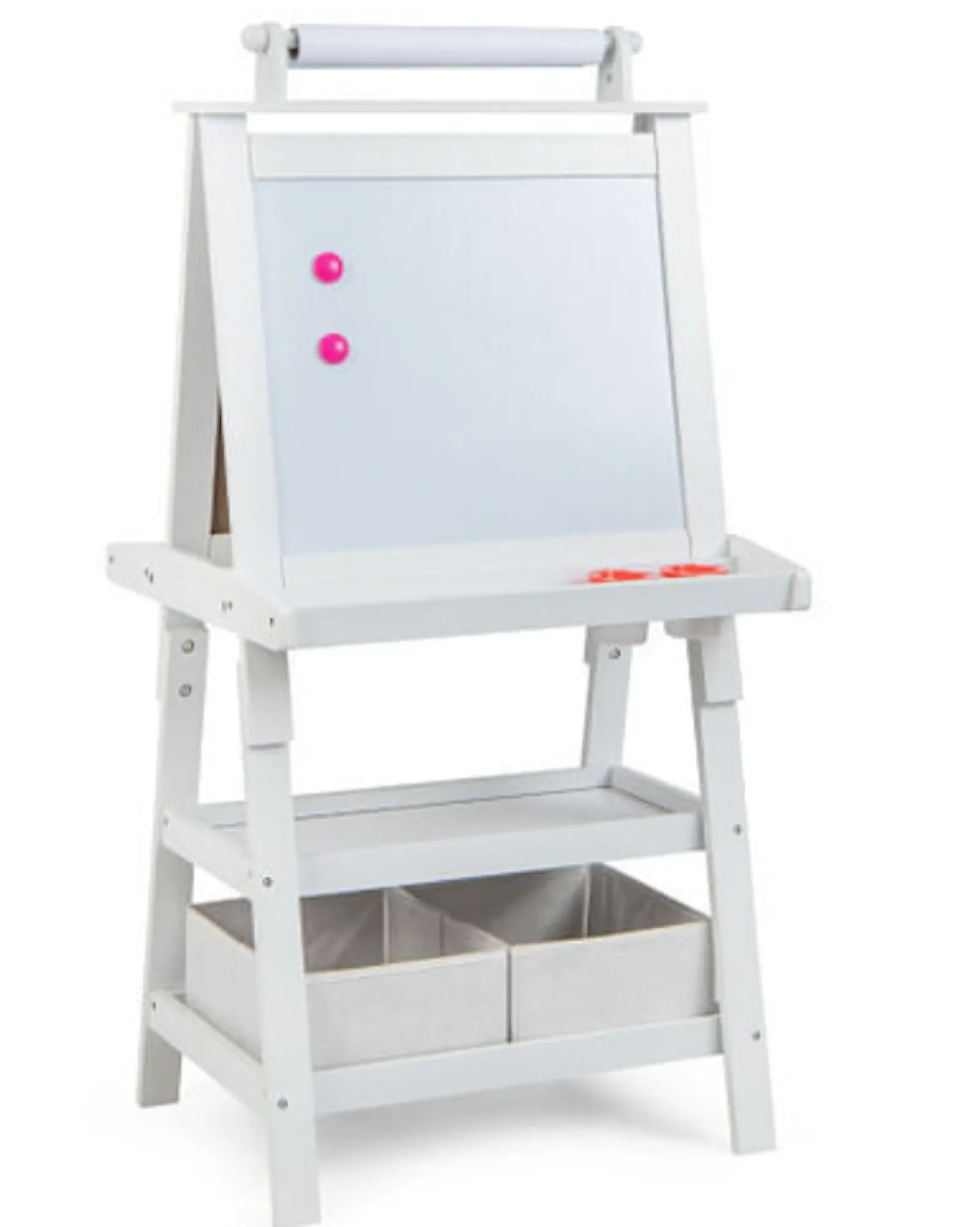 Little Helper Easels & Accessories | Kids Easels & Accessories | Deluxe Eco Easel | Double Sided Whiteboard & Chalkboard Painting Easel with Paper Roll | 2 Storage Boxes | White