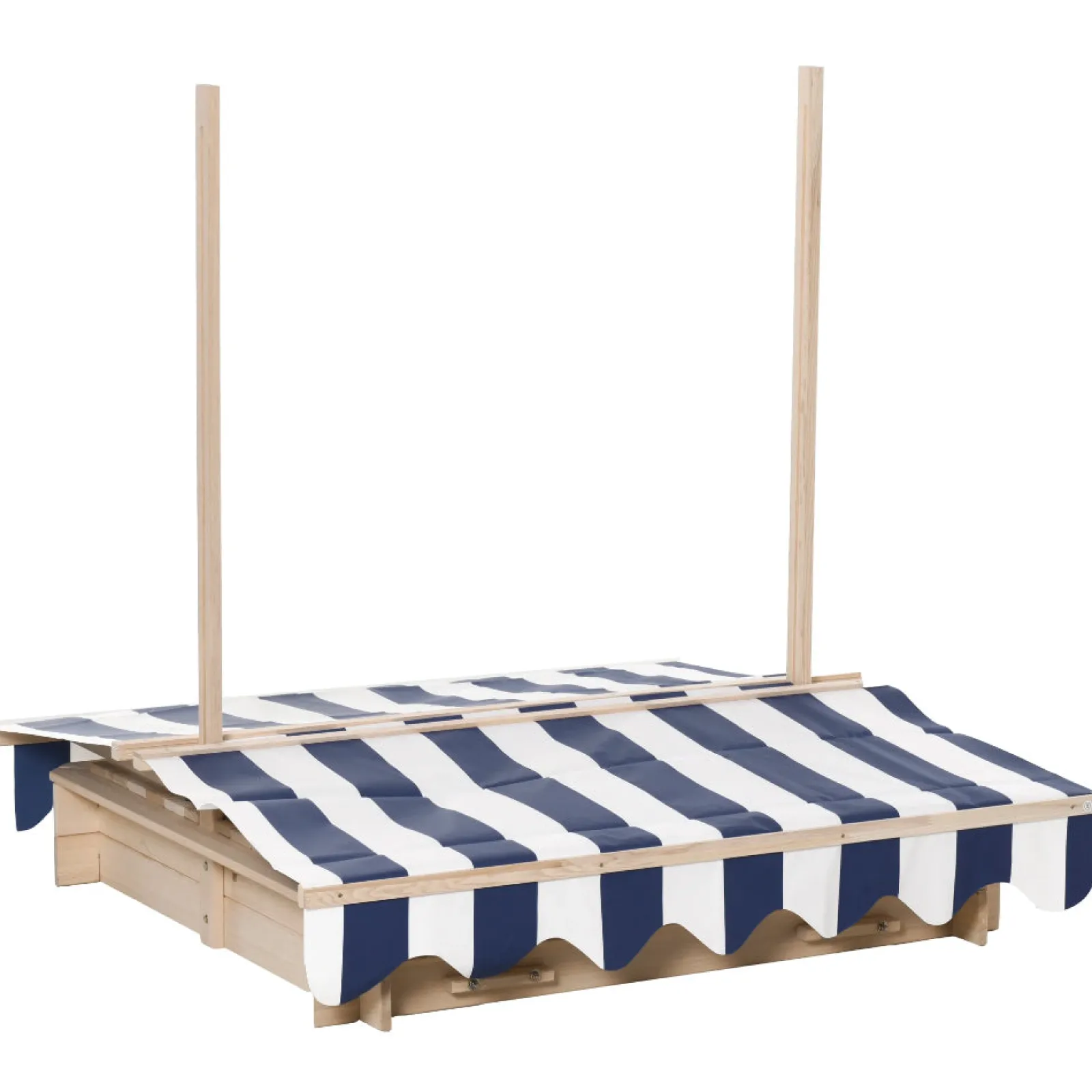 Little Helper Sand & Water Table & Sandpits & Mud Kitchens | Montessori Toys & Products | Deluxe Montessori Eco-Conscious Robust Cedar Wood Sandpit with Bench & Canopy | 3-6 years