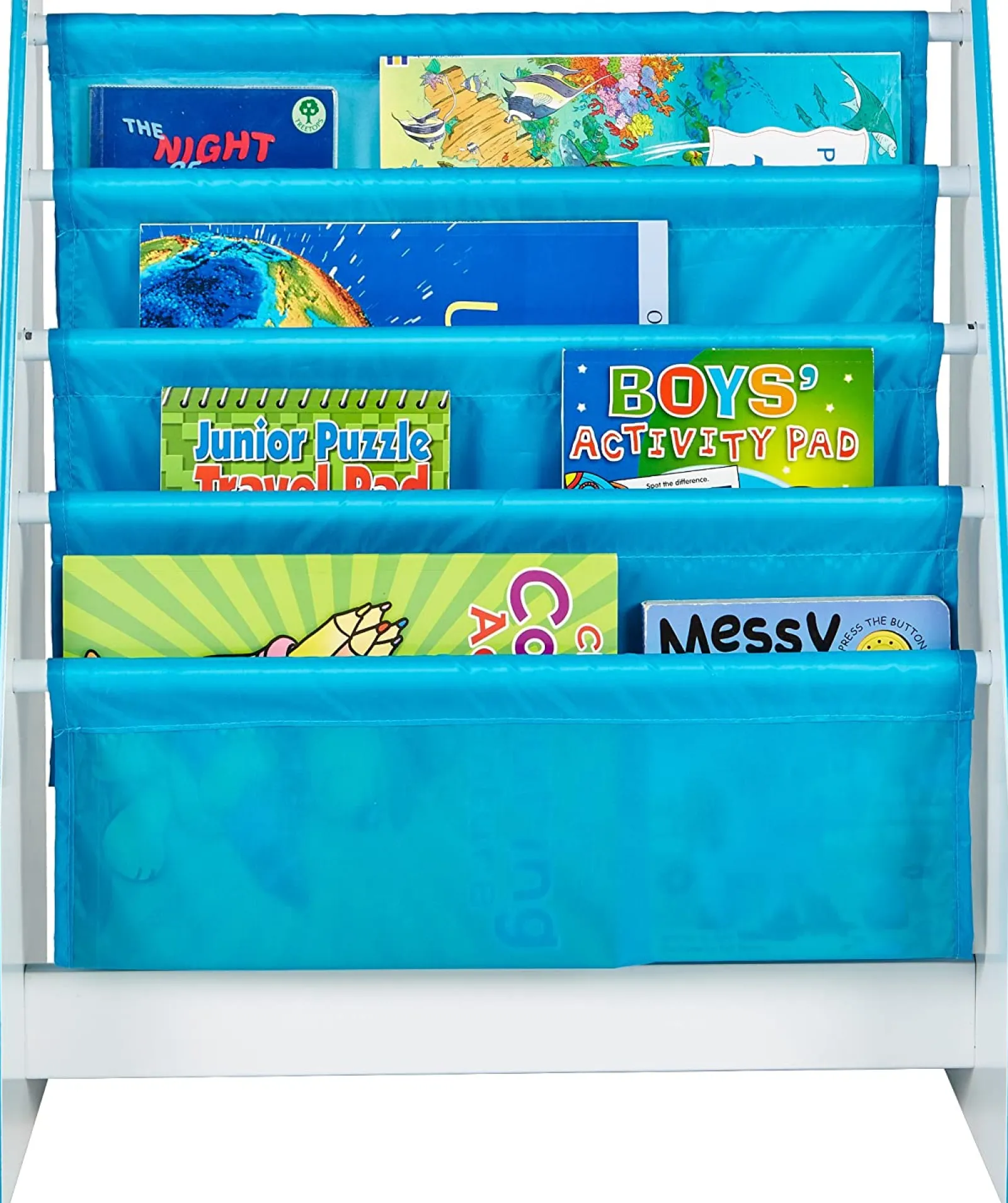 Little Helper Bookcases & Kids Bookshelves | Kids Bookcases & Kids Bookshelves | Diddi Dino Kids Bookcase | Sling Bookcase | Storage with Deep Canvas Pockets