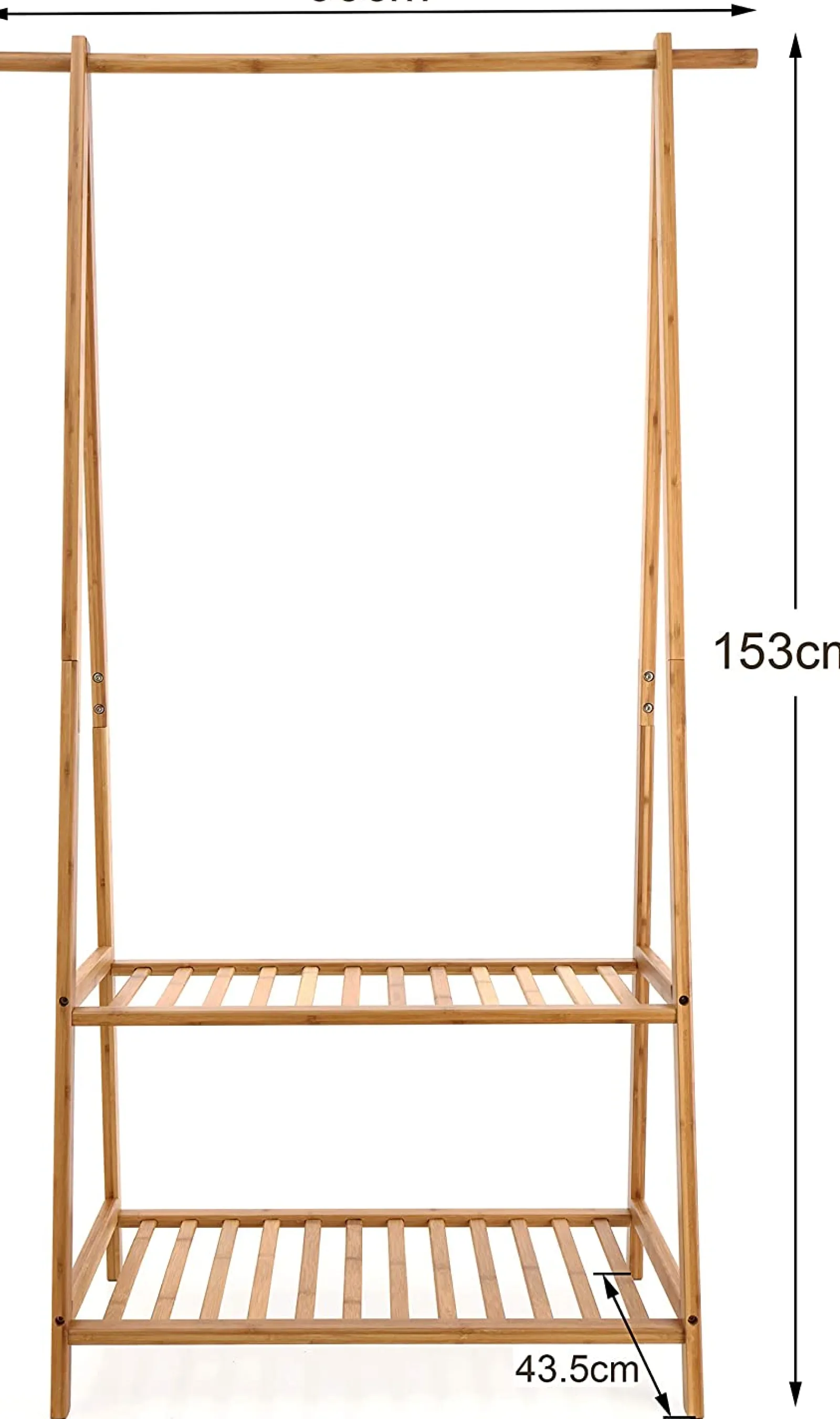 Little Helper Montessori Toys & Products | Clothes Rail & Dressing Up Rails | Eco 100% Bamboo Wood | Freestanding Clothes Rail | Natural | 1.53m High