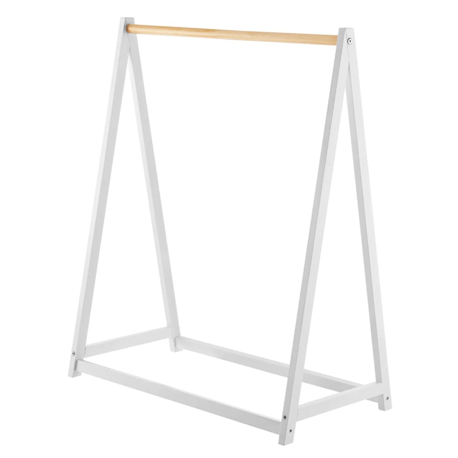 Little Helper Montessori Toys & Products | Clothes Rail & Dressing Up Rails | 100% Eco Natural Pine Wooden Montessori Clothes Rail | Dress Up Rail | Natural/White | 96cm high