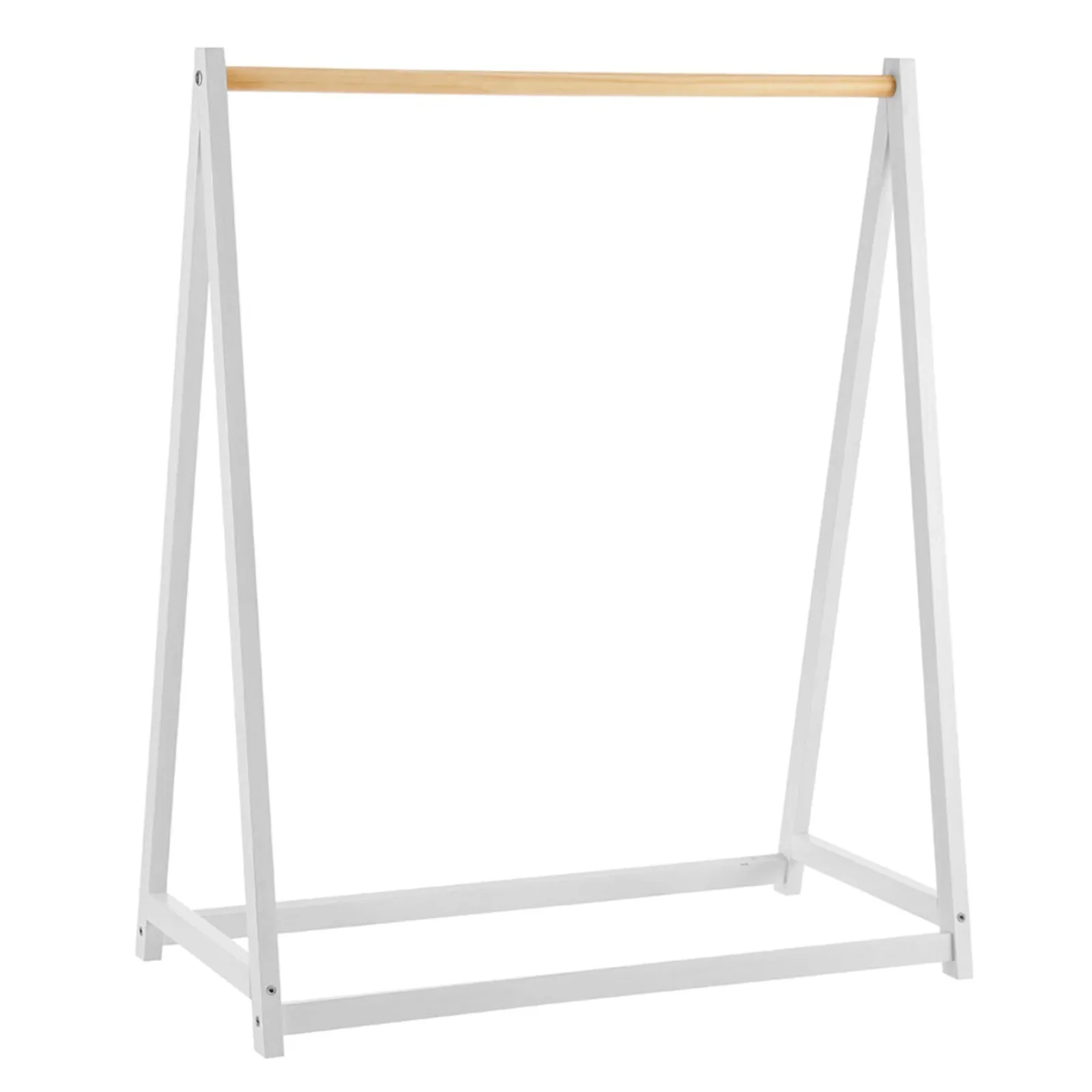 Little Helper Montessori Toys & Products | Clothes Rail & Dressing Up Rails | 100% Eco Natural Pine Wooden Montessori Clothes Rail | Dress Up Rail | Natural/White | 96cm high