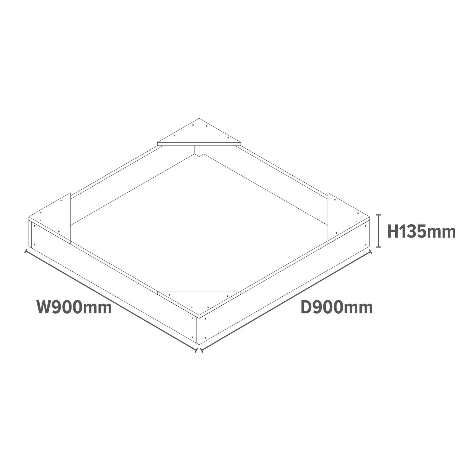 Little Helper Sand & Water Table & Sandpits & Mud Kitchens | 100% Eco Rot Resistant FSC Cypress Montessori Wooden Sandpit | Base Liner | Waterproof Cover | 90 x 90cm