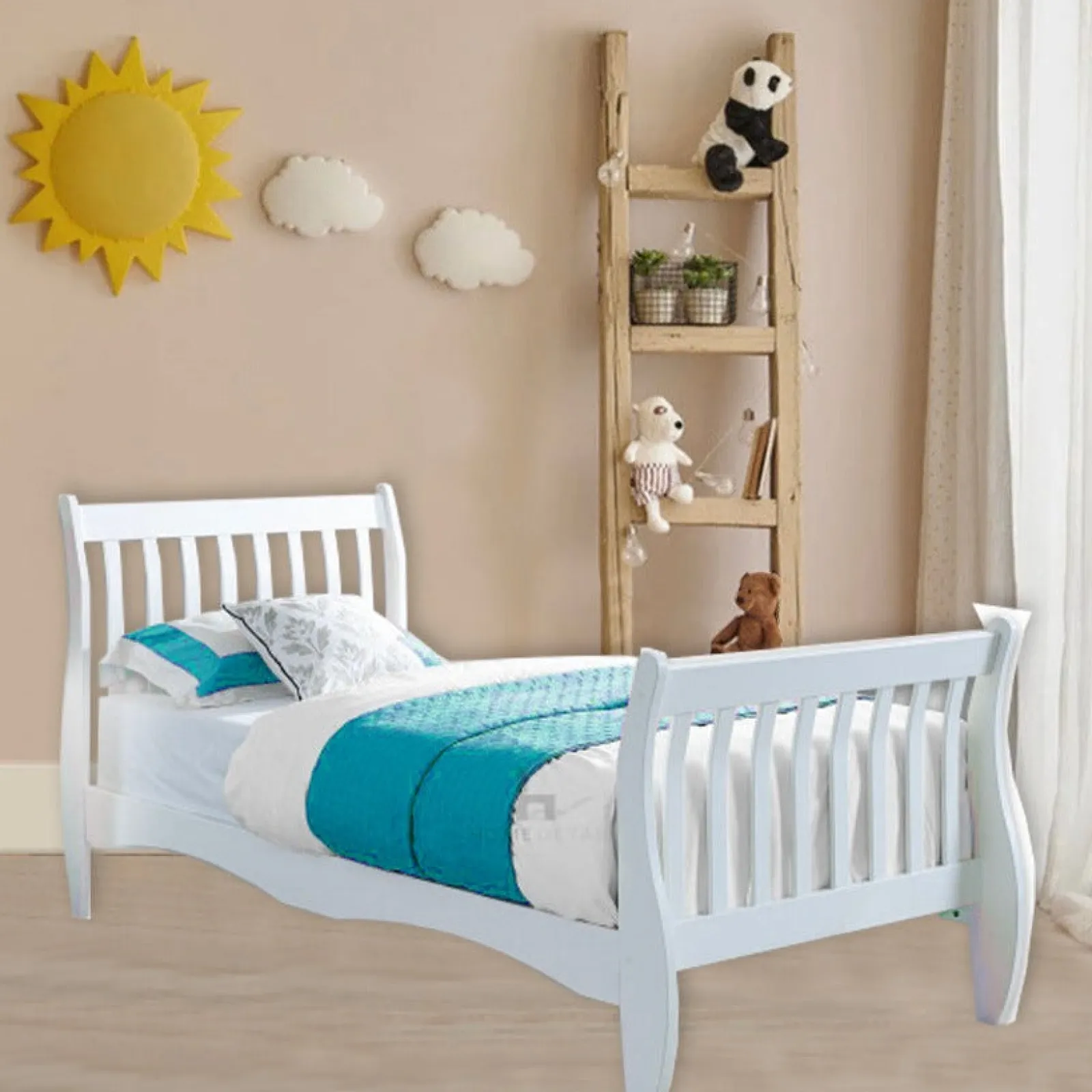 Little Helper Toddler Beds & Childrens Single Beds | Eco-conscious Solid Pine Toddler Bed "Slumber Sleigh" | Beds for Toddlers | Kids Single Bed