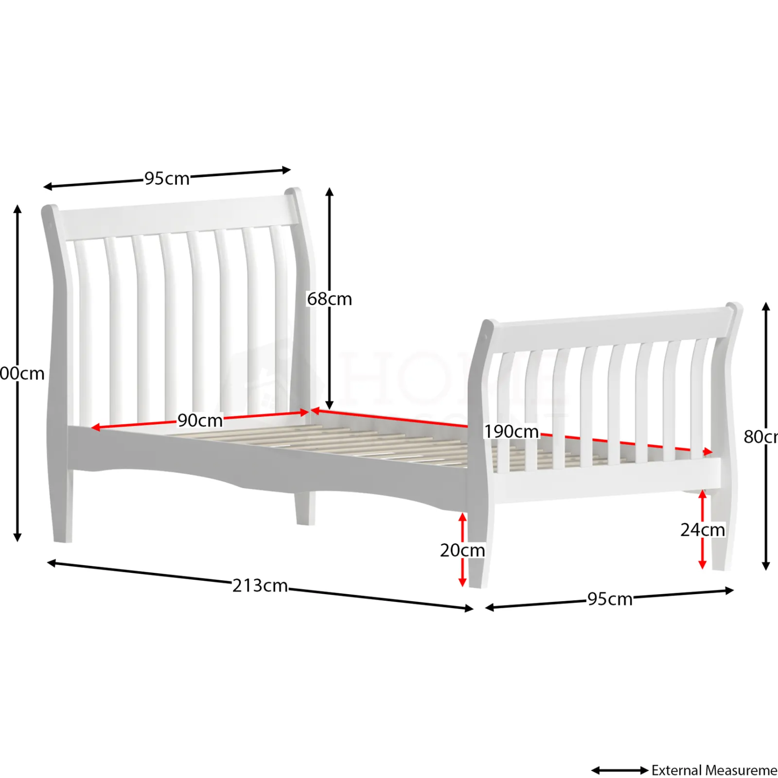 Little Helper Toddler Beds & Childrens Single Beds | Eco-conscious Solid Pine Toddler Bed "Slumber Sleigh" | Beds for Toddlers | Kids Single Bed