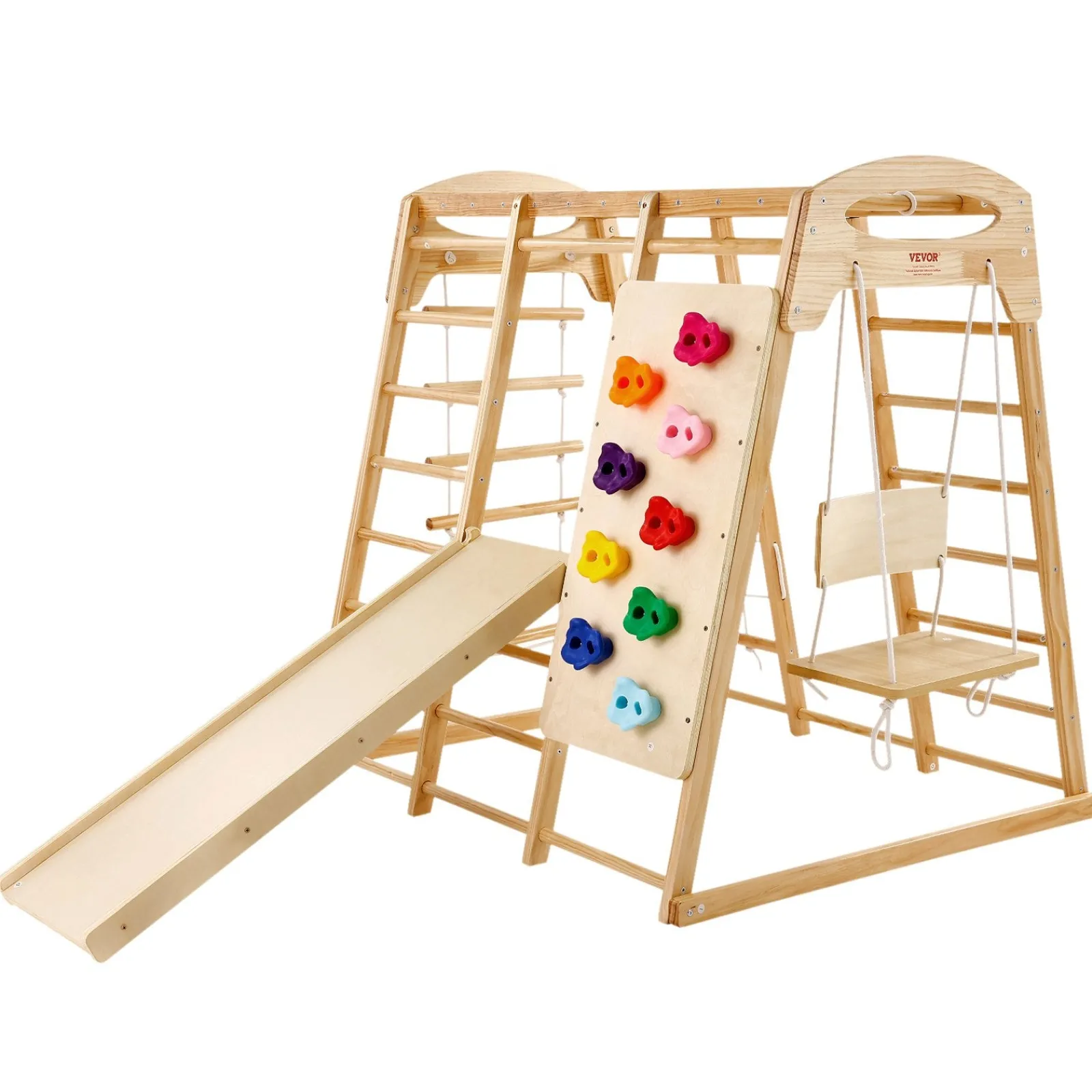 Little Helper Swing & Slide Sets & Garden Play & Trampolines | Activity Toys | Ergonomic Pikler 7-in-1 Indoor & Outdoor Solid Pine Toddler Jungle Gym | Climbing Wall | Slide | 2-7 Years