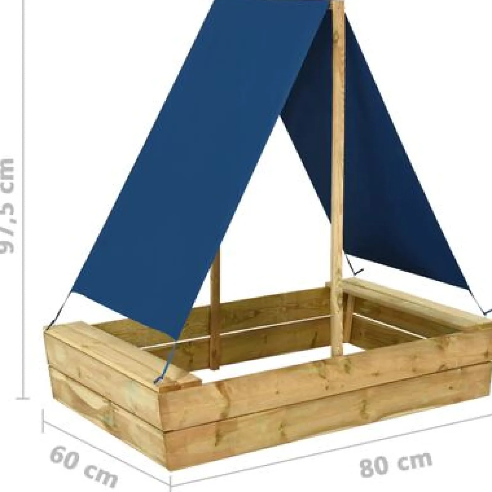 Little Helper Sand & Water Table & Sandpits & Mud Kitchens | Heavy Duty Rot-Resistant Eco Wood Sandpit | Ship with Solid Structure & Roof | Blue | 98 x 80 x 60cm