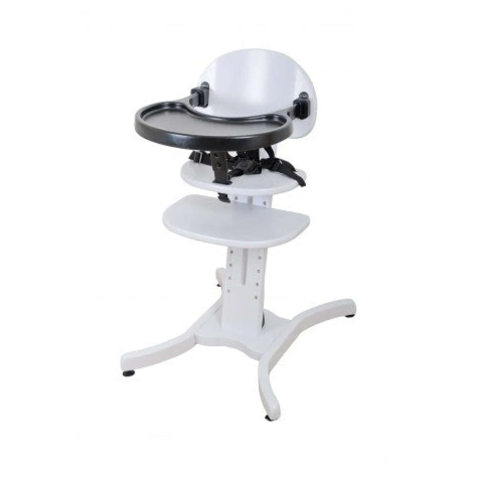 Little Helper High Chairs (wooden) | Height Adjustable | Long Life Modern White Monochrome Highchair | Baby Led Weaning - From 6m - 10 years