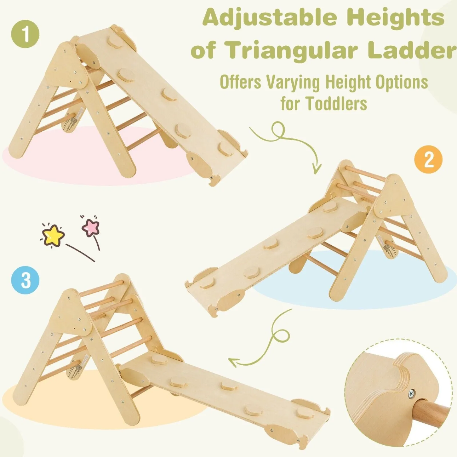 Little Helper Swing & Slide Sets & Garden Play & Trampolines | Kids Climbing Frames & Activity Toys | 6-in-1 Children's Eco Wood Climbing Frame | Montessori Pikler Set | Arch | Rocker | Slide | Climbing Triangle