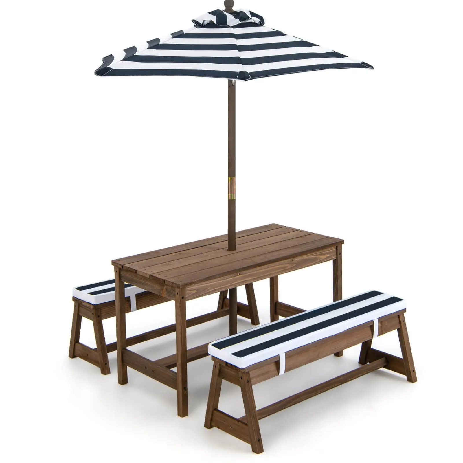 Little Helper Swing & Slide Sets & Garden Play & Trampolines | Sand & Water Table & Sandpits & Mud Kitchens | 2-in-1 Children’s Picnic Bench | Removable Cushions & Umbrella | Indoor and Outdoor Use