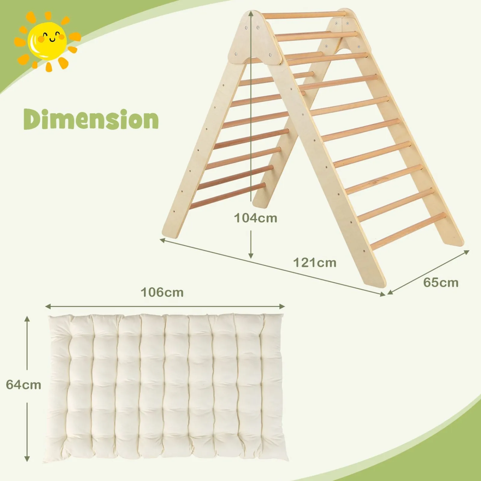 Little Helper Swing & Slide Sets & Garden Play & Trampolines | Kids Climbing Frames & Activity Toys | 3-in-1 Eco Wood Folding Climbing Frame | Montessori Pikler and Den | Tent with Mat | 12m+
