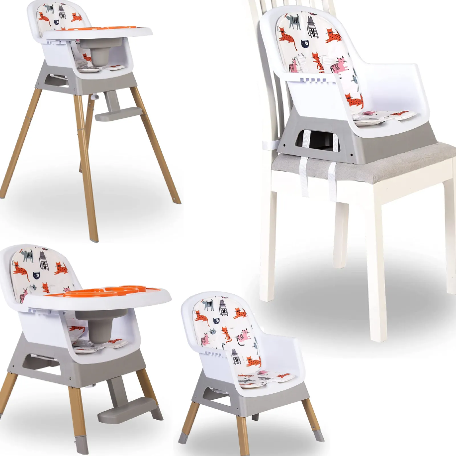 Little Helper High Chairs (wooden) | High Chairs (combination) | 4-in-1 Grow-with-Me Baby High Chair, Low Chair & Booster Seat for Chairs | 6 months - 6 years