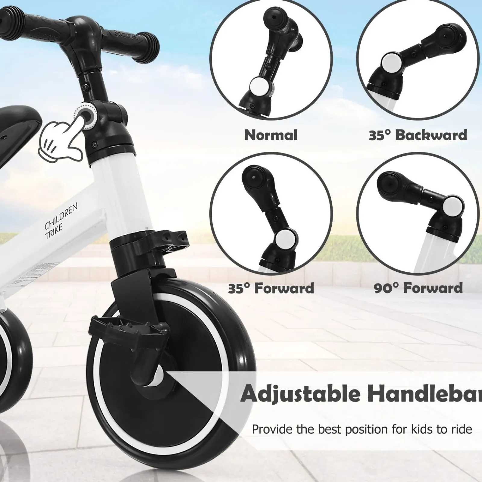 Little Helper Ride On Toys | Balance Bikes & Kids Scooters & Kids Bikes | 3-in-1 Kids Baby Walker, Tricycle & Balance Bike | 3 Wheel Bike Trike | Removable Pedals | White | 1-4 Years