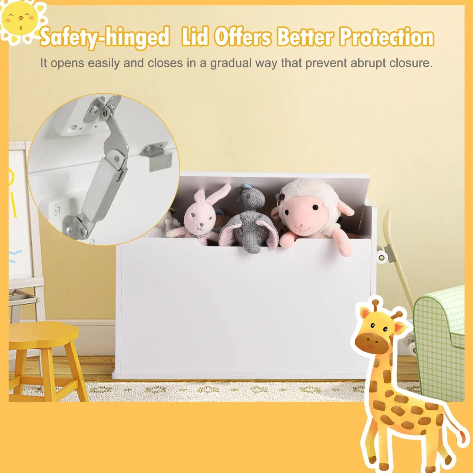 Little Helper Toy Storage Units | Toy Storage Units | 2-in-1 Kids Toy Box and Bench with Cushion | Childrens Wooden Toy Storage Box | 3 Colour Options