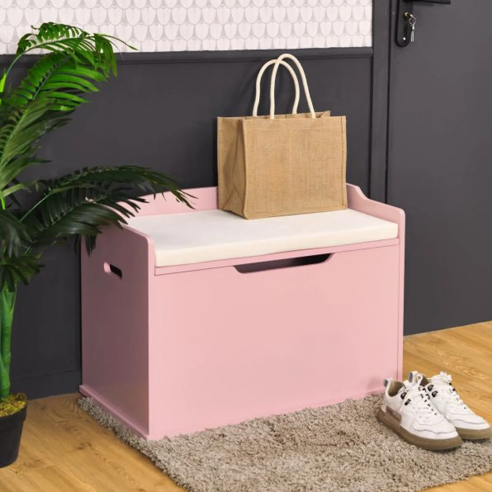 Little Helper Toy Storage Units | Toy Storage Units | 2-in-1 Kids Toy Box and Bench with Cushion | Childrens Wooden Toy Storage Box | 3 Colour Options