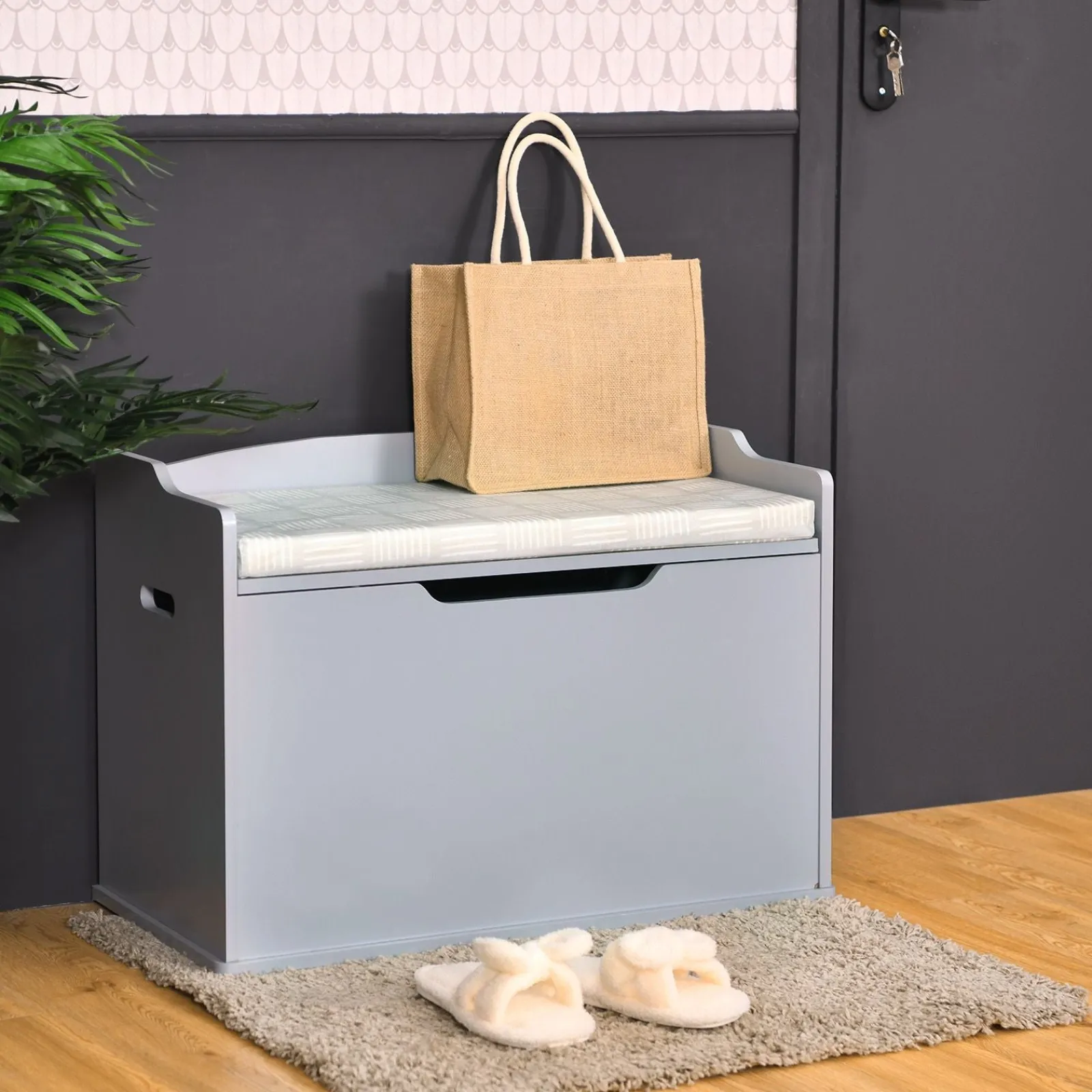 Little Helper Toy Storage Units | Toy Storage Units | 2-in-1 Kids Toy Box and Bench with Cushion | Childrens Wooden Toy Storage Box | 3 Colour Options
