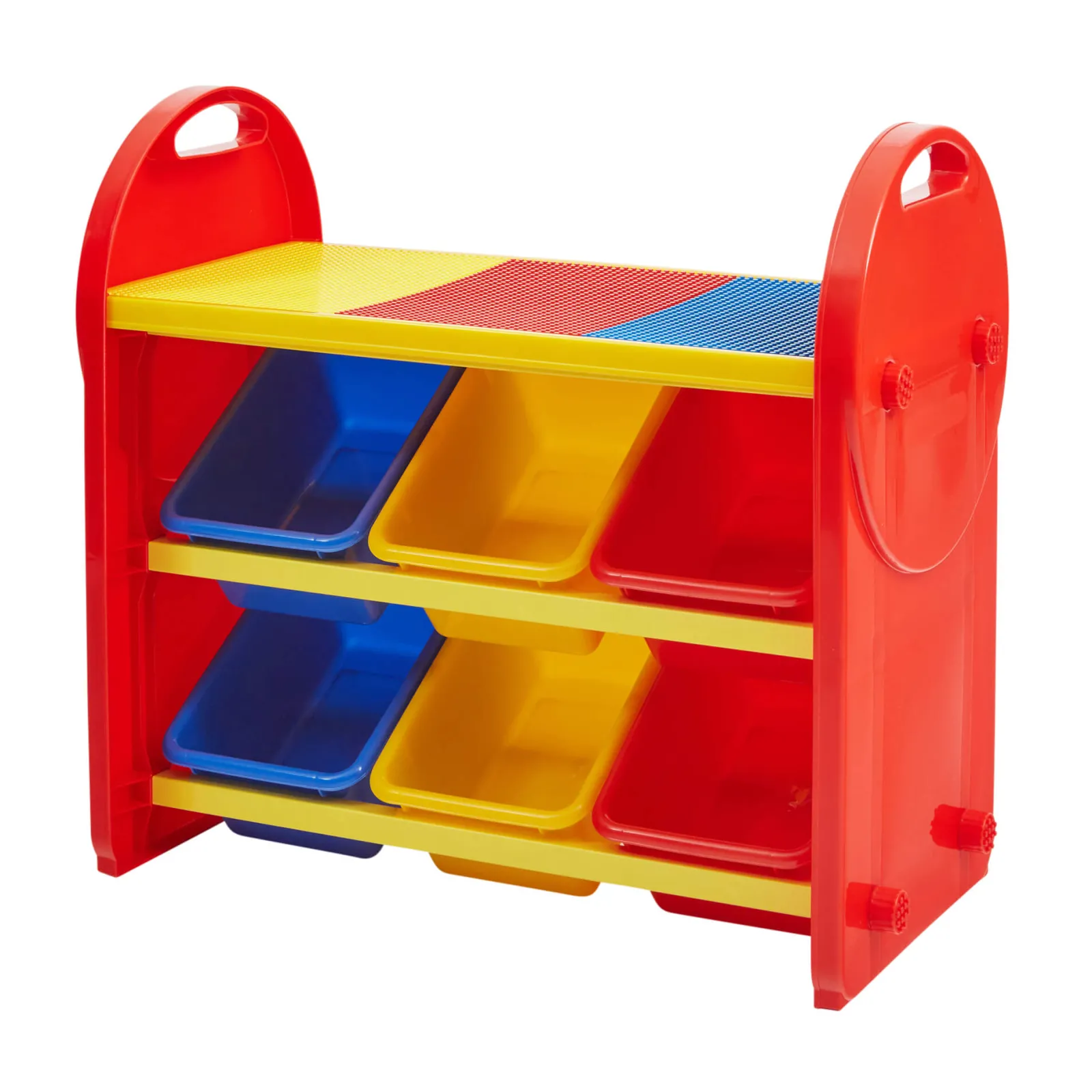 Little Helper Toy Storage Units | Toy Storage Units | 2-in-1 Montessori 6 Bin Colourful Toy Storage Unit | Lego Activity Table