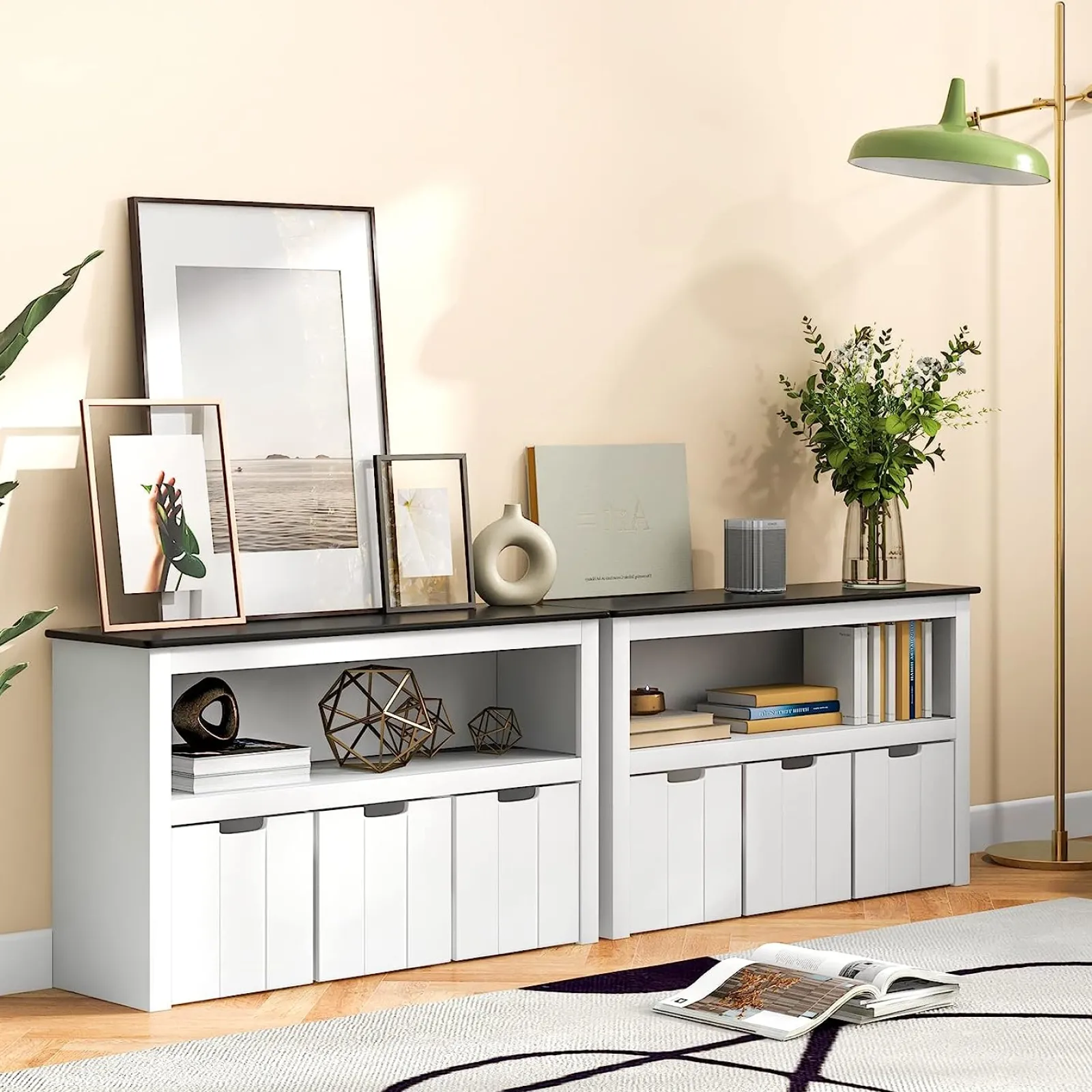 Little Helper Toy Storage Units | Toy Storage Units | 2-in-1 White Kids Toy Storage Unit | Storage Cabinet | 1 Shelf | 3 Drawers | 2 Colours