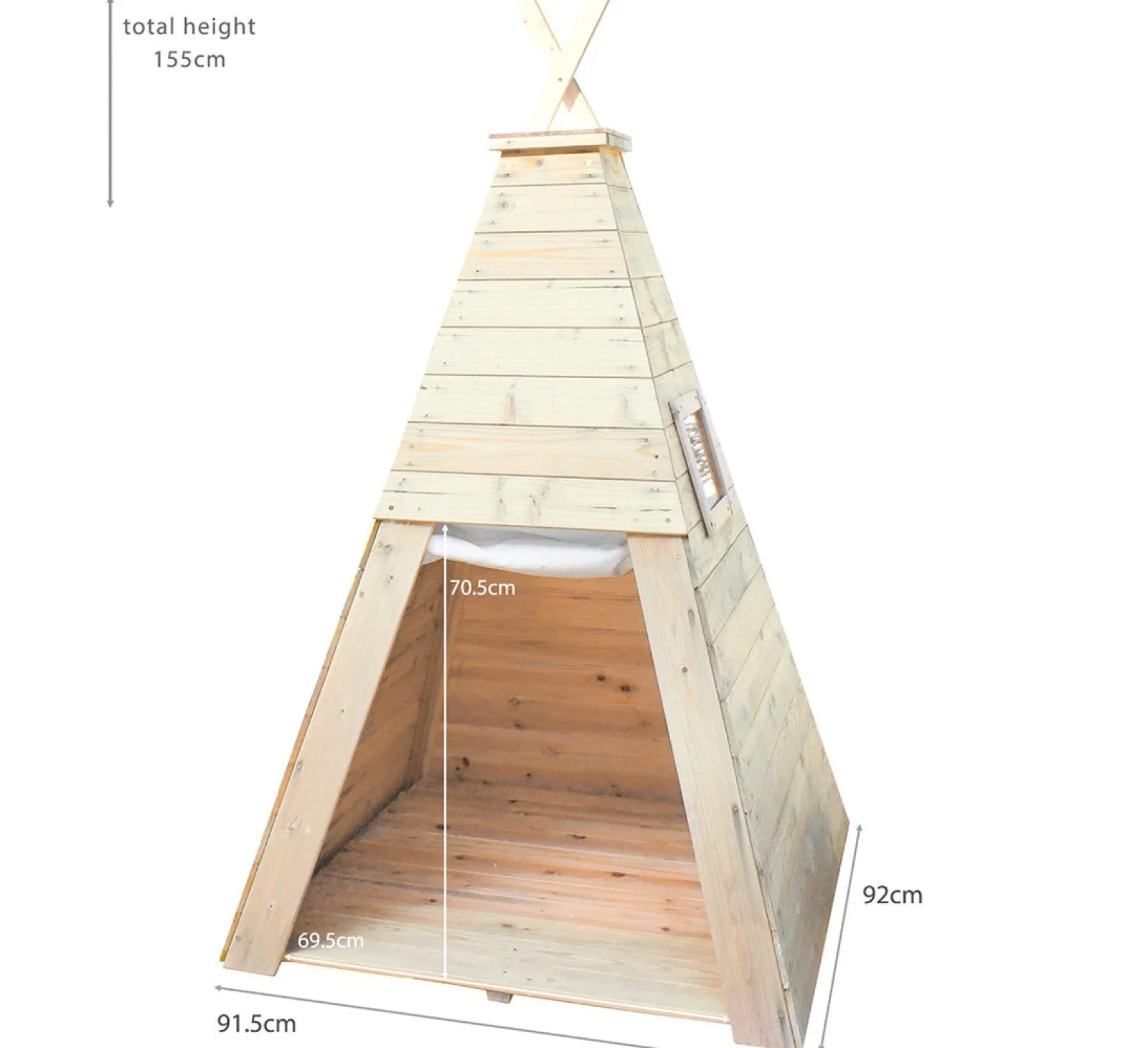 Little Helper Role Play Toys & Pretend Play | Montessori Toys & Products | Kids Eco Conscious Strong & Sturdy Montessori Teepee | Wooden Playhouse or Den with Door & Windows | 1.55m High