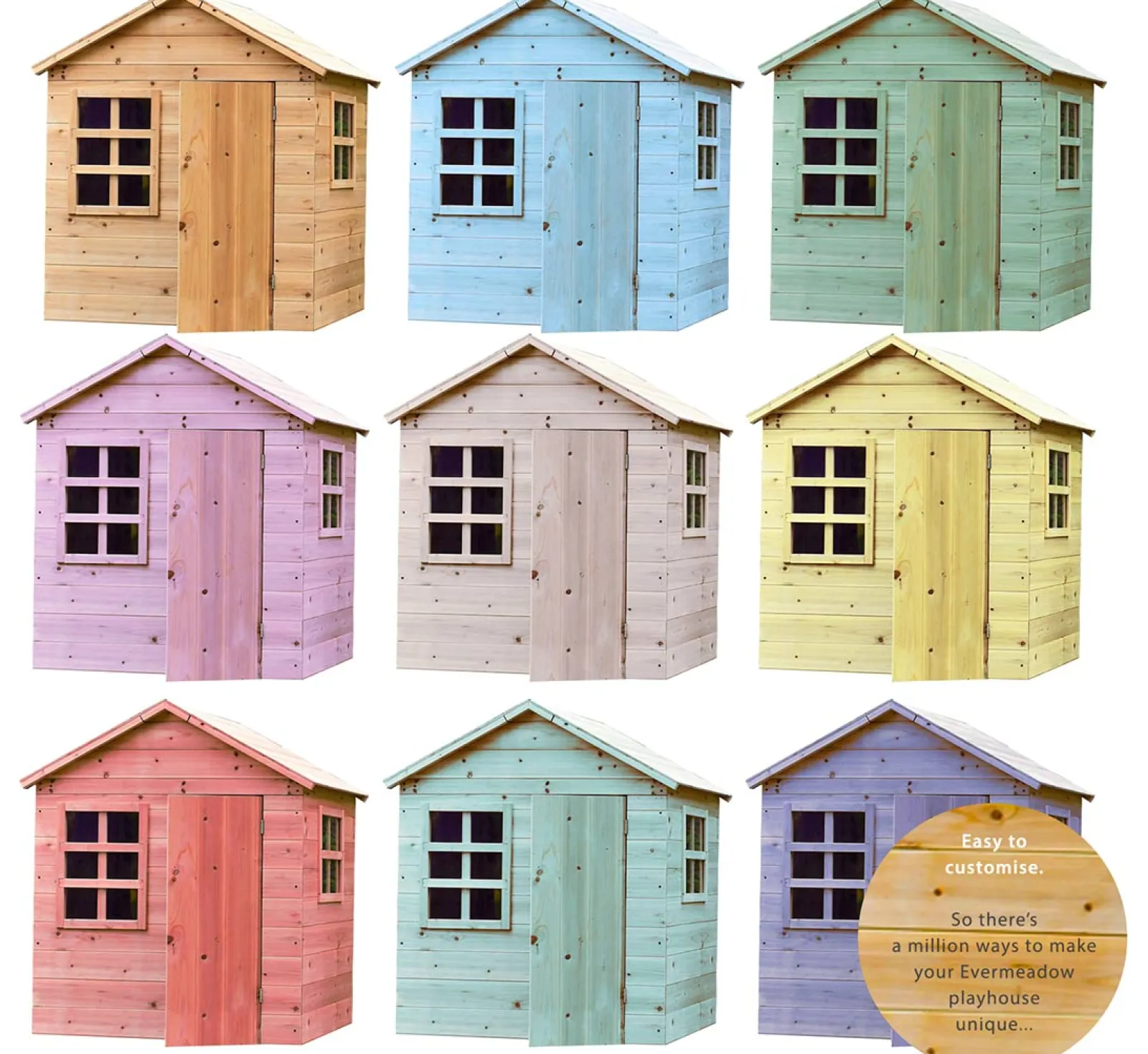 Little Helper Role Play Toys & Pretend Play | Playhouses, Teepees & Dens | Kids Heavy Duty Beautifully Crafted Montessori Natural Fir Outdoor Wooden Playhouse | Wendy House | 18m+