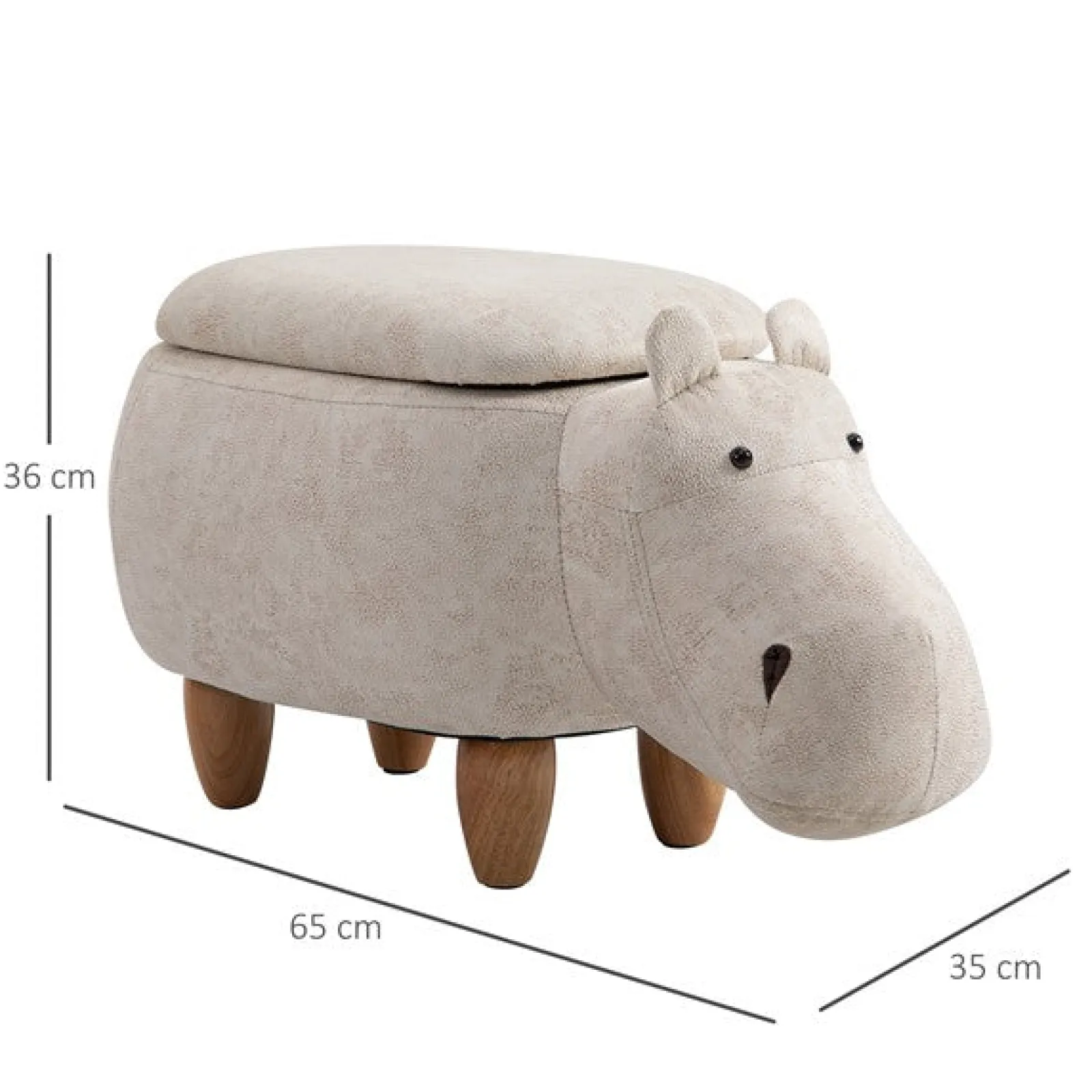 Little Helper Toy Box & Blanket Box | Toy Box & Blanket Box | Kids 4-in-1 Stool, Storage Box, Footrest & Seat | Super Cute Hippo Design