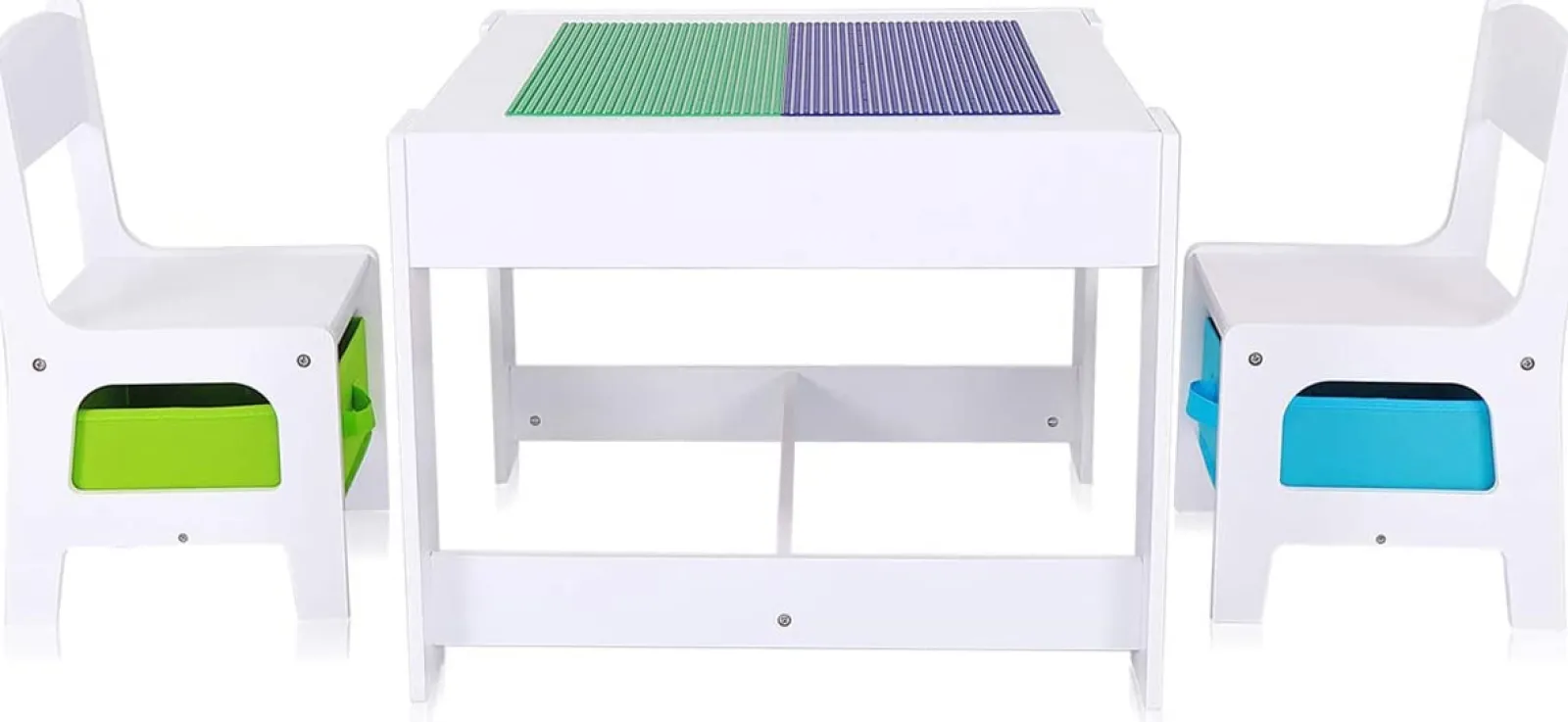 Little Helper Table & Chairs (wooden) | Kids 3-in-1 Wooden Table & Chairs | Reversible Top | Lego Board | Storage Drawers | 3 Years+