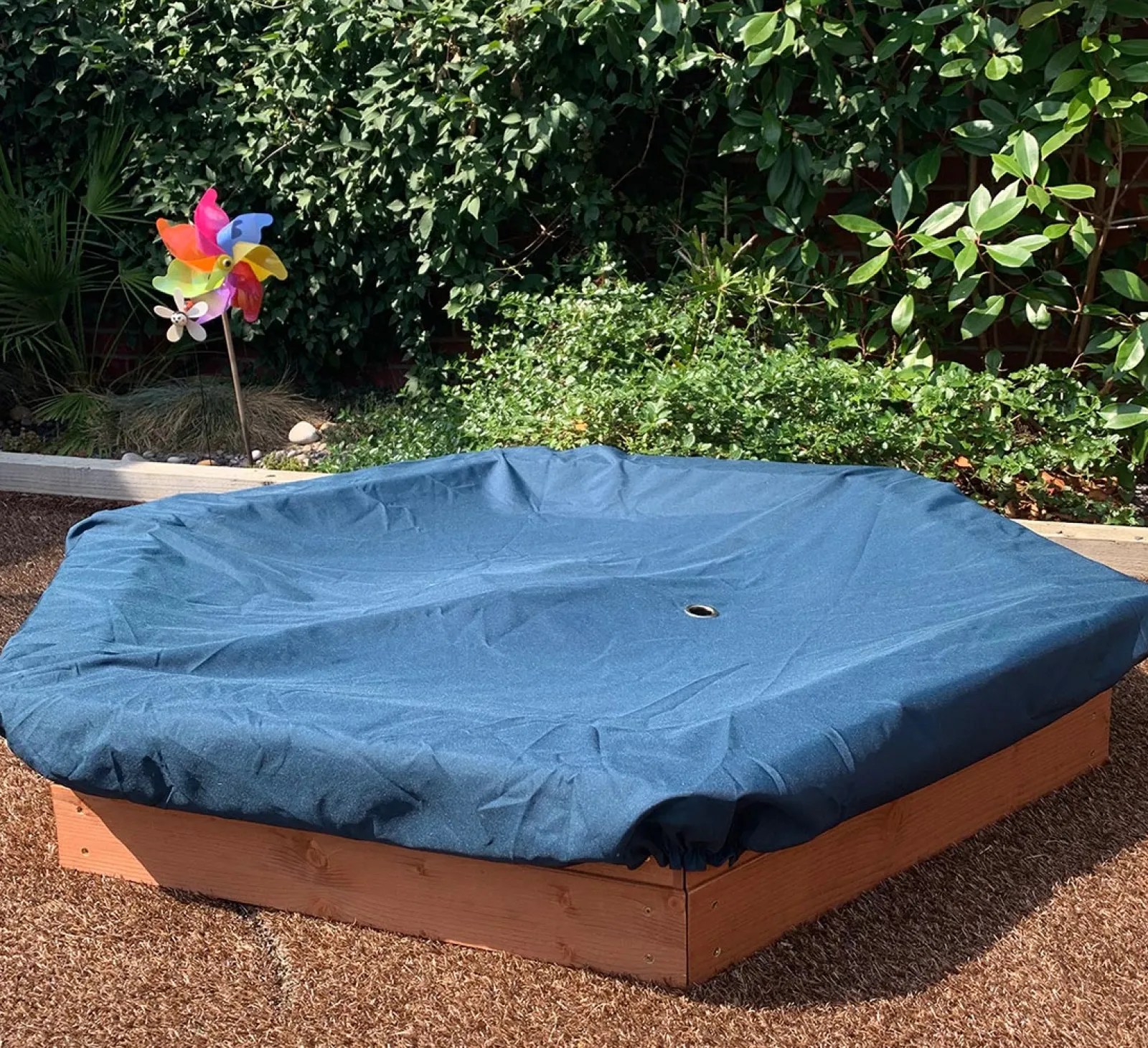 Little Helper Sand & Water Table & Sandpits & Mud Kitchens | Kids Large Hexagonal Eco Wooden Sandpit with Cover | 1.5m diameter | 12m+
