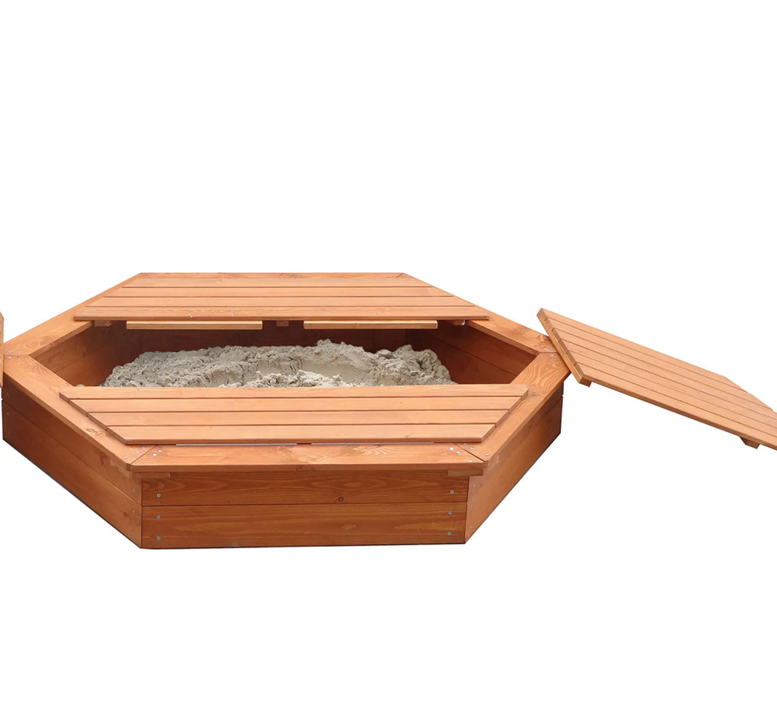 Little Helper Sand & Water Table & Sandpits & Mud Kitchens | Kids Large Hexagonal Eco Wooden Sandpit with Cover | 1.5m diameter | 12m+