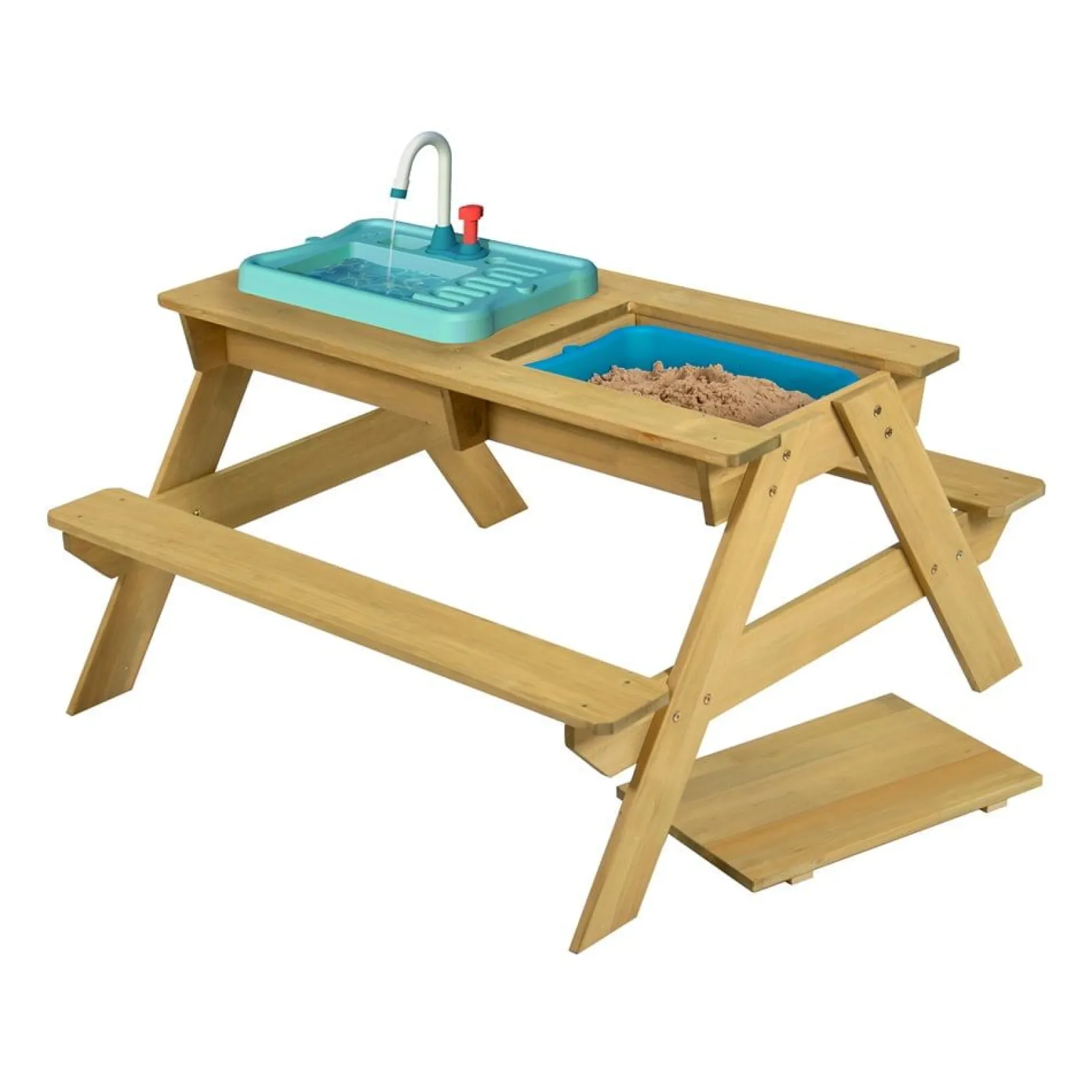 Little Helper Sand & Water Table & Sandpits & Mud Kitchens | Kids Montessori 5-in-1 FSC Wooden Picnic Bench, Water Station, Sandpit & Mud Kitchen | 2 Years +