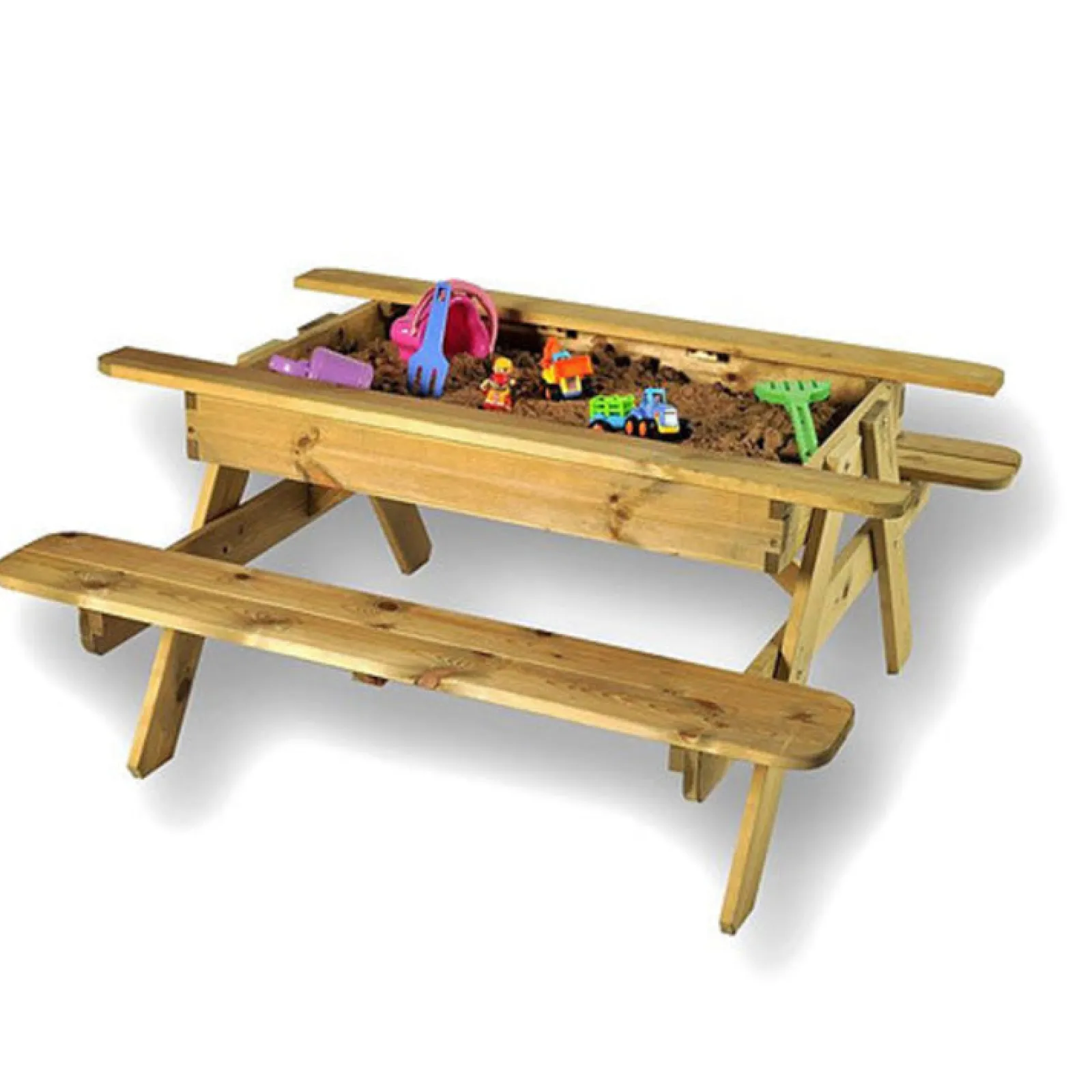 Little Helper Sand & Water Table & Sandpits & Mud Kitchens | Kids Premium & Heavy duty 3-in-1 Pre-Treated Eco Conscious Wooden Sandpit and 4 Seater Picnic Bench | 1 Year+