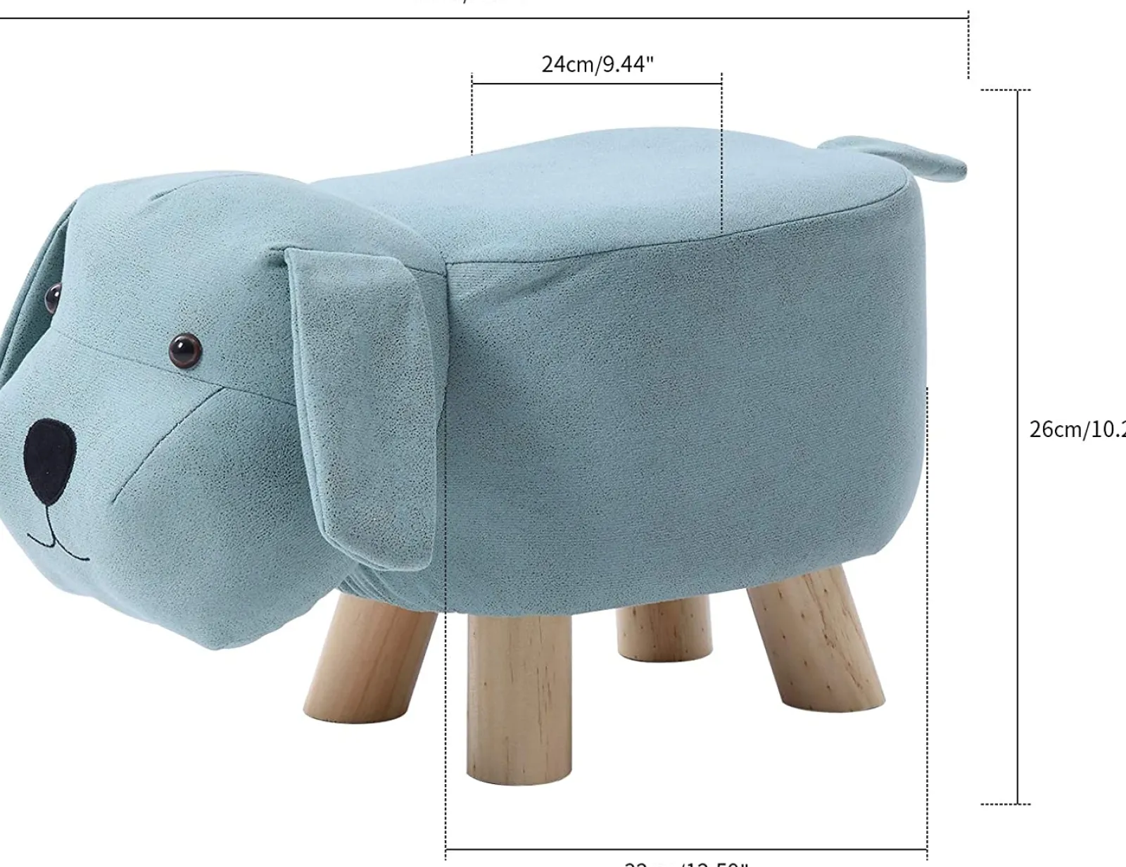 Little Helper Chairs & Stools | Kids Super Cute & Soft Stool & Footrest | Soft Blue Dog Design