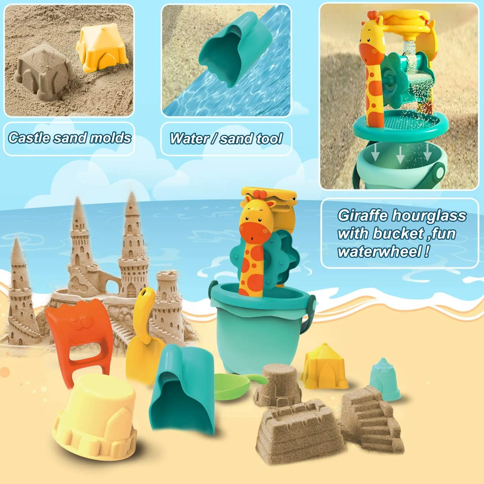 Little Helper Sand & Water Table & Sandpits & Mud Kitchens | Large 21 Piece Bucket & Spade Set | Sand & Water Play | Outdoor Kids Toys for Sand Pit | 3 years+