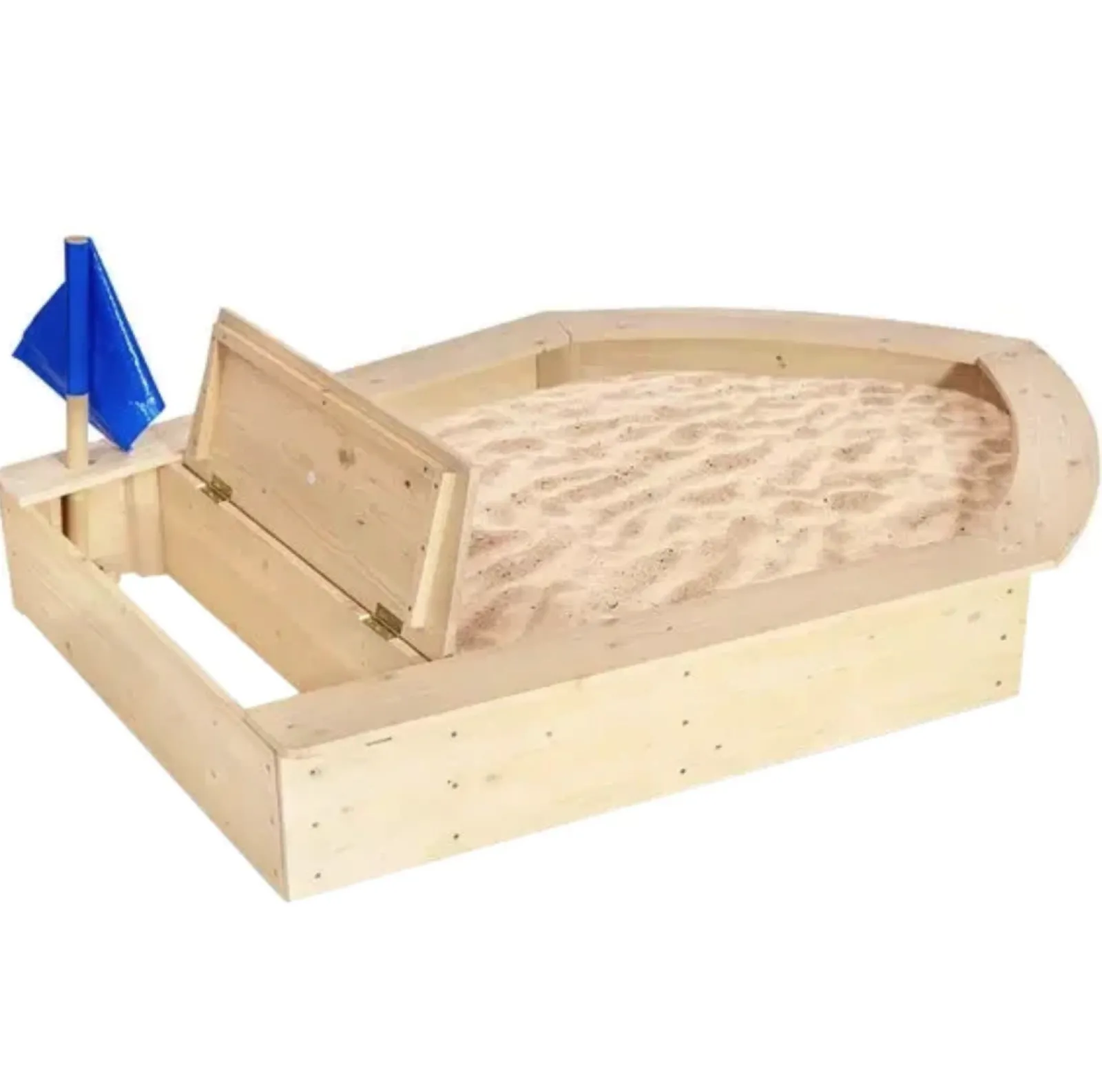 Little Helper Sand & Water Table & Sandpits & Mud Kitchens | Large 1.2m Long Montessori Eco Conscious FSC Cypress Wood Ship Sandpit & Thick Waterproof Cover | 3 years+