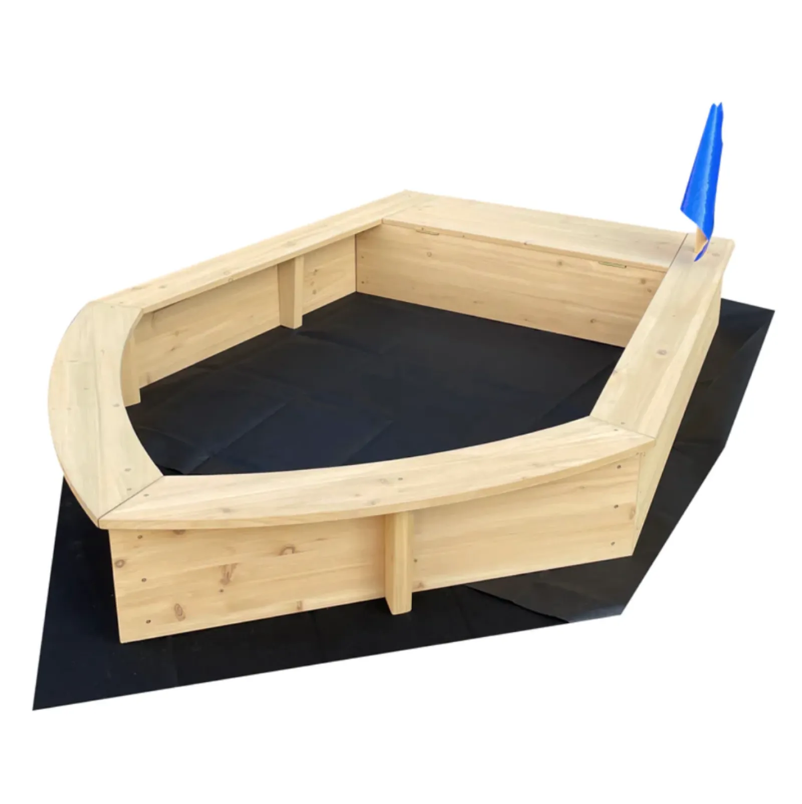 Little Helper Sand & Water Table & Sandpits & Mud Kitchens | Large 1.2m Long Montessori Eco Conscious FSC Cypress Wood Ship Sandpit & Thick Waterproof Cover | 3 years+