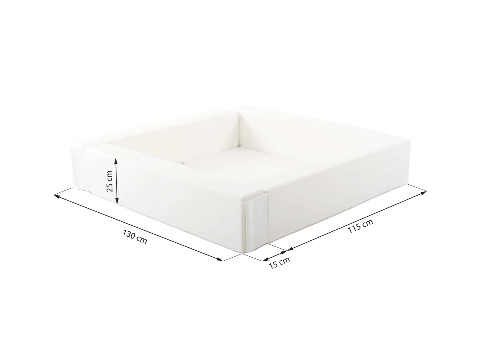 Little Helper Ball Pits & Ball Pools | Baby Play Gyms & Tummy Time & Activity Centres | Large Montessori Ball Pit Soft Play Set | Ball Pool with Inner Floor Mat | 1.3m Square | White | 3m+