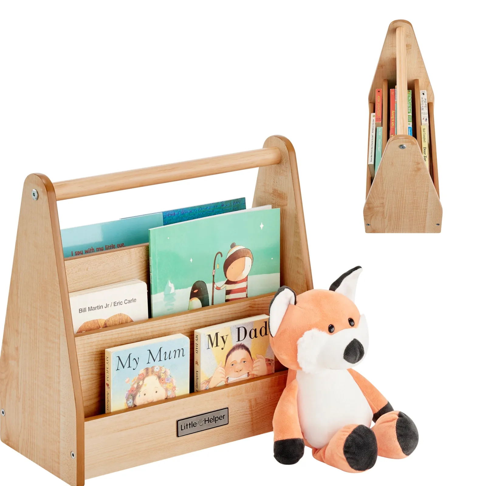 Little Helper Montessori Toys & Products | Bookcases & Kids Bookshelves | Montessori Small Bookcase | Kids Mini Bookcase | Portable Book Shelf | Double Sided | Bookshelf | Natural