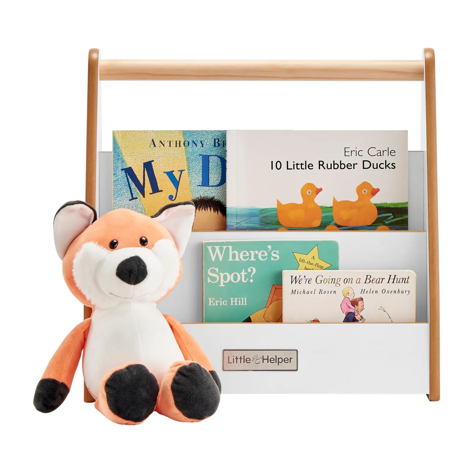 Little Helper Montessori Toys & Products | Bookcases & Kids Bookshelves | Montessori Small Bookcase | Kids Mini Bookcase | Portable Book Shelf | Double Sided | Bookshelf | White