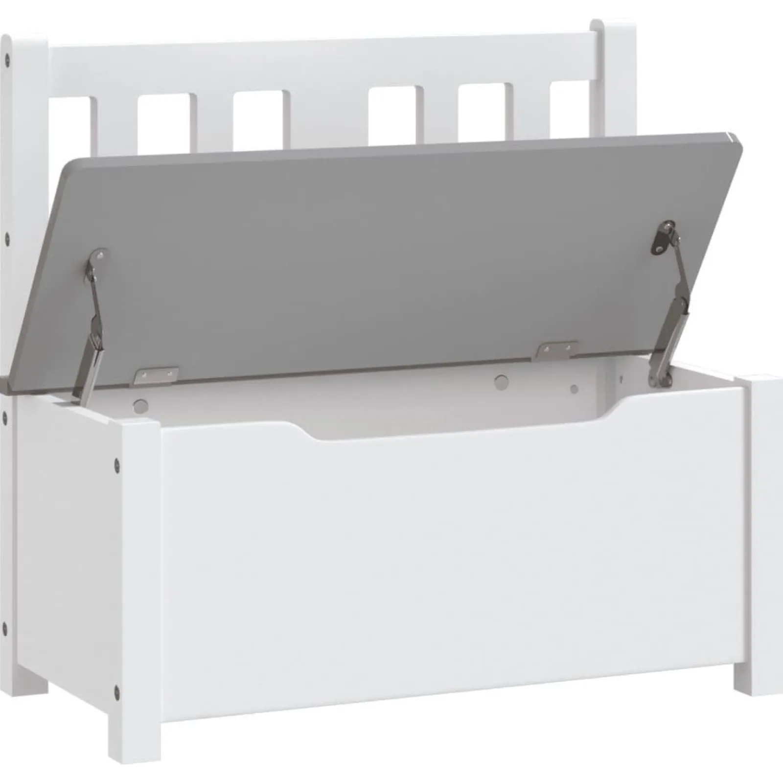 Little Helper Toy Box & Blanket Box | Toy Box & Blanket Box | Wooden Toy Storage Bench | Kids Toy Box | Crisp White & Charcoal Grey