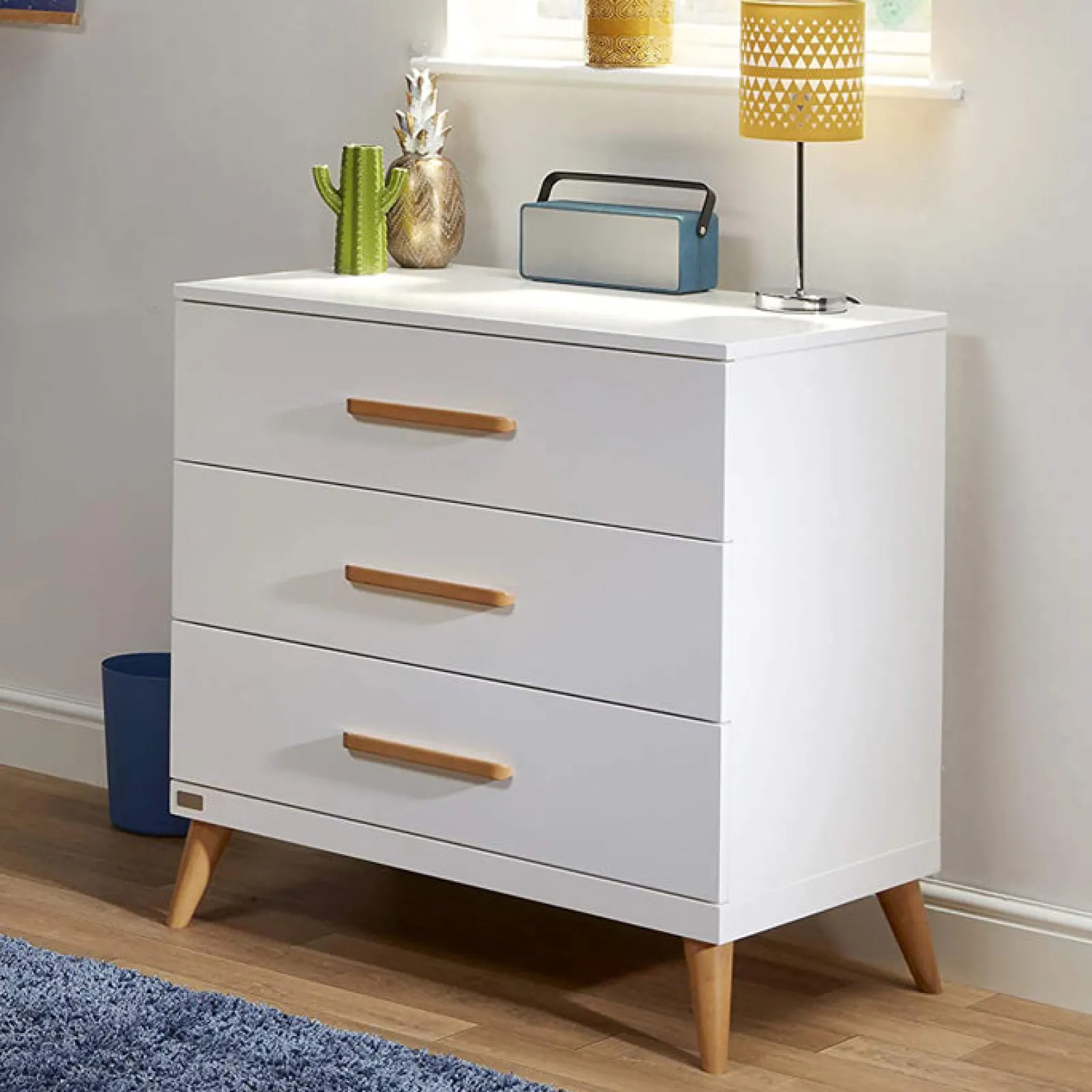Little Helper Changing Units & Changing Tables & Dressers | Modern Contemporary Dresser | Baby Changing Unit | Optic White & Corkscrew Pine